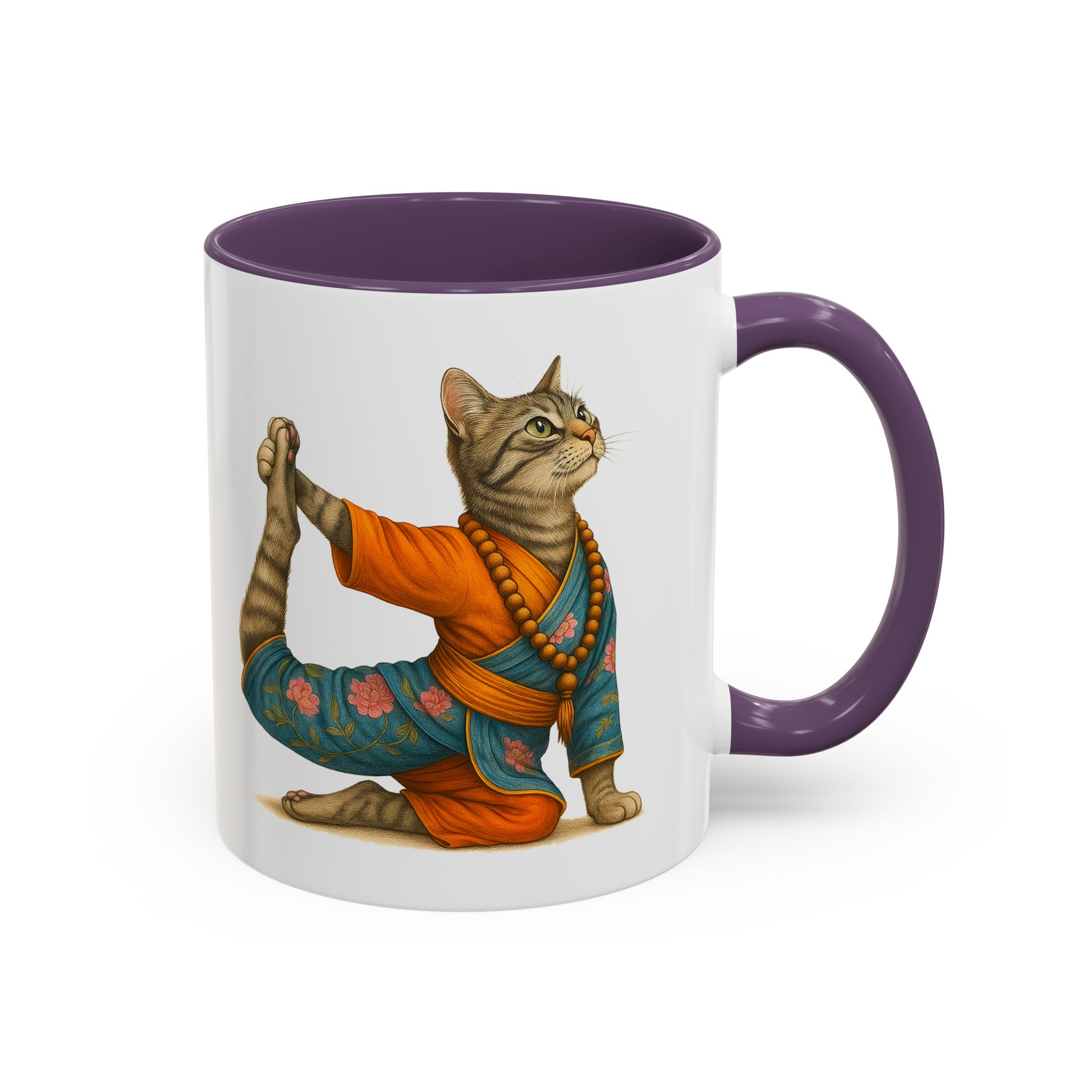 Tea mug Cat lover coffee cup cool gift for her office Mug yoga accessory kitten meditation pet mindfulness print - Image 45