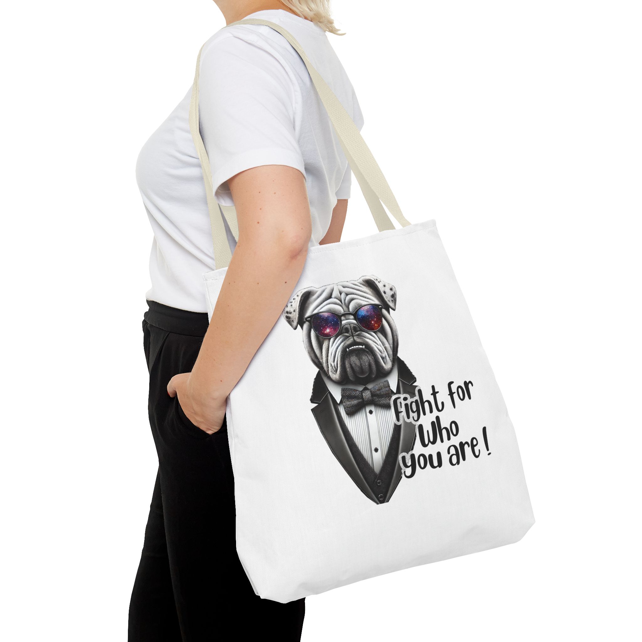 Canvas tote bag Vintage bag Motivational cute tote bag Bull dog design funny tote bag for self confidence shoulder bag – Image 24