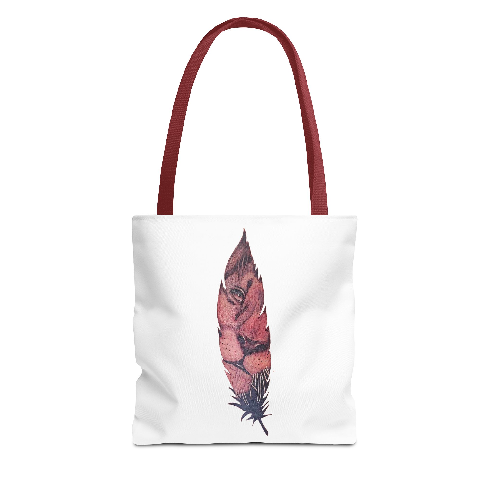 Canvas tote Surrealist Feather cute tote bag Art for the Bold Exclusive Dreamlike Drawing on Premium shoulder bag Lion – Image 7