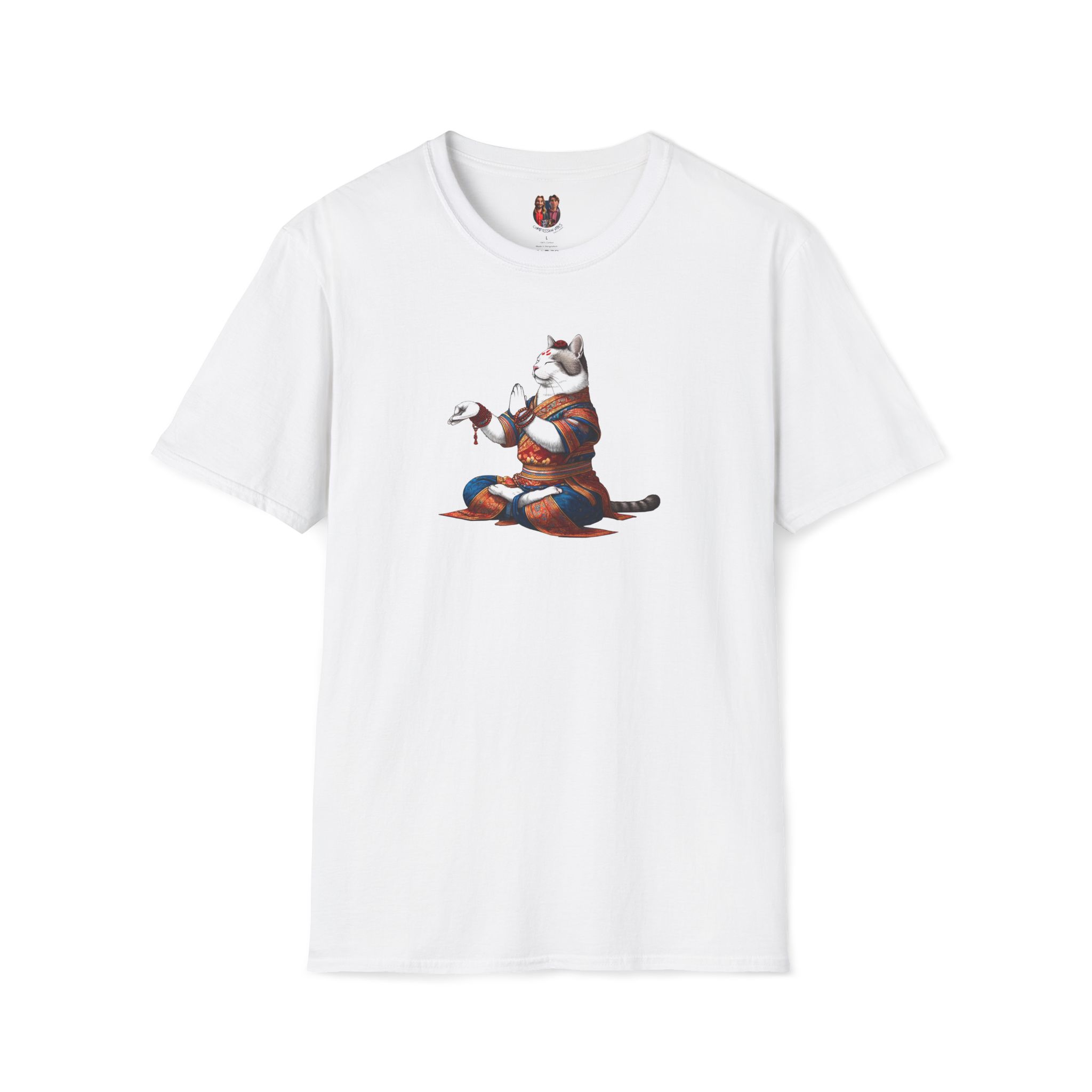 Funny tshirt Cat graphic Tee yoga cat vintage clothing meditation buddha mindfulness outfit - Image 4