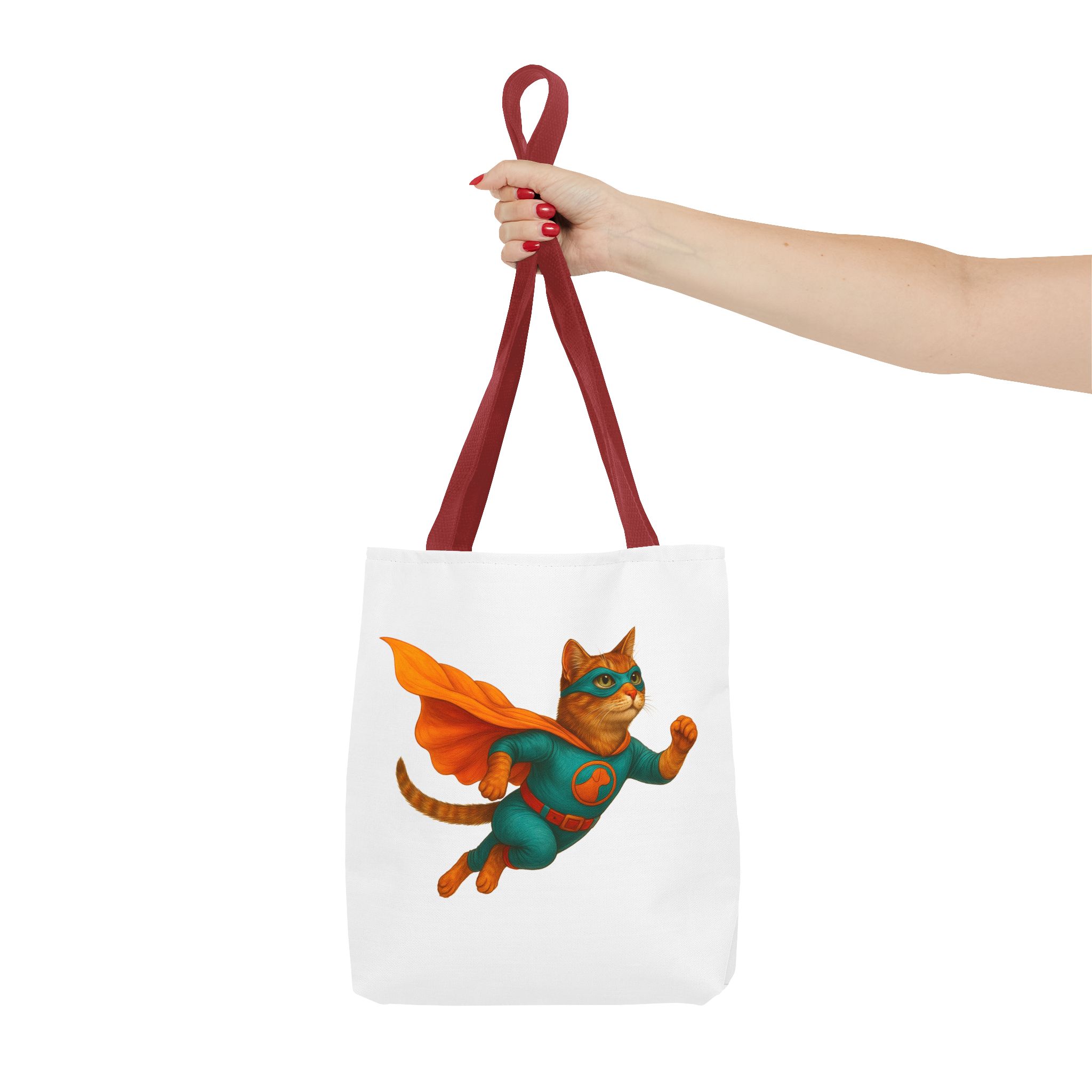 superhero tote bag cat canvas tote bag funny handbag fantasy purse kitten lover cool cat shoulder bag – Image 8
