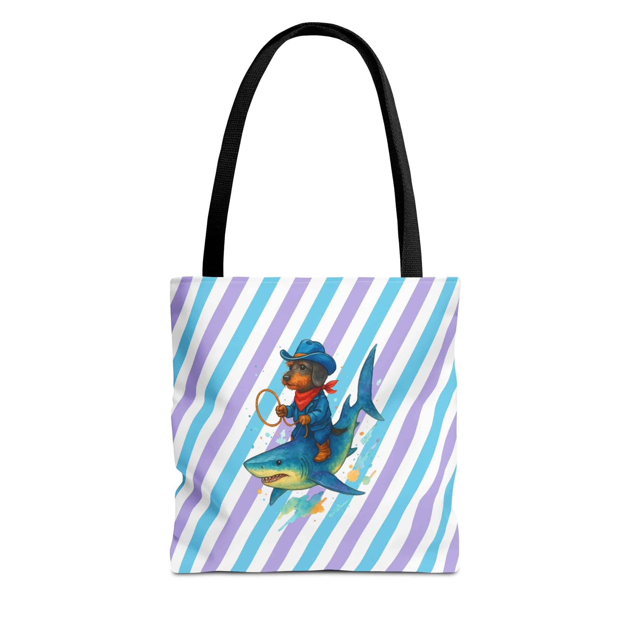 Cowboy purse – Shark Tote bag – Funny Dog tote bag cowboy print