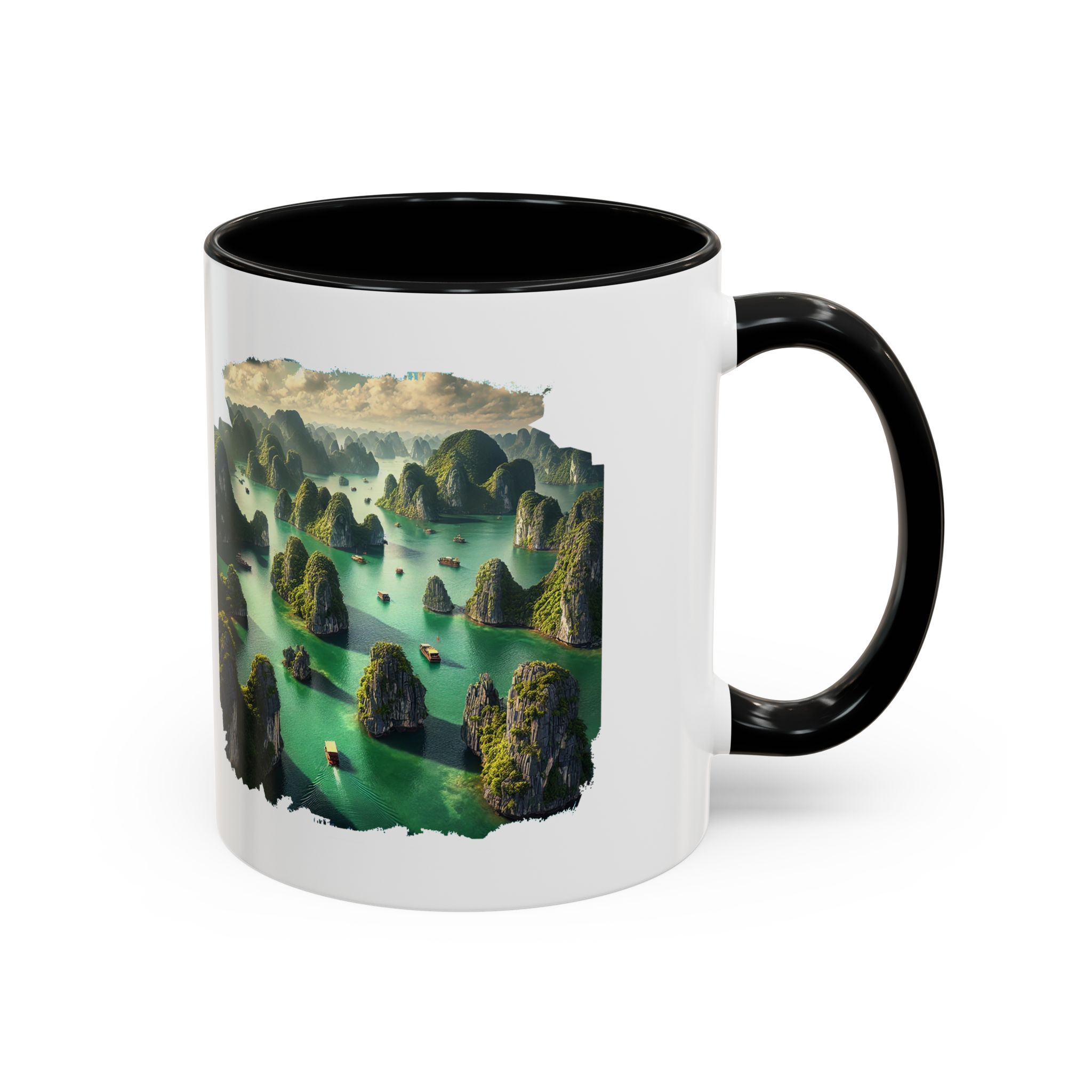 Boho mug landscape vietnam boho office mug ha long bay print nature cool gift coffee lover tea accessory unique cup – Image 5