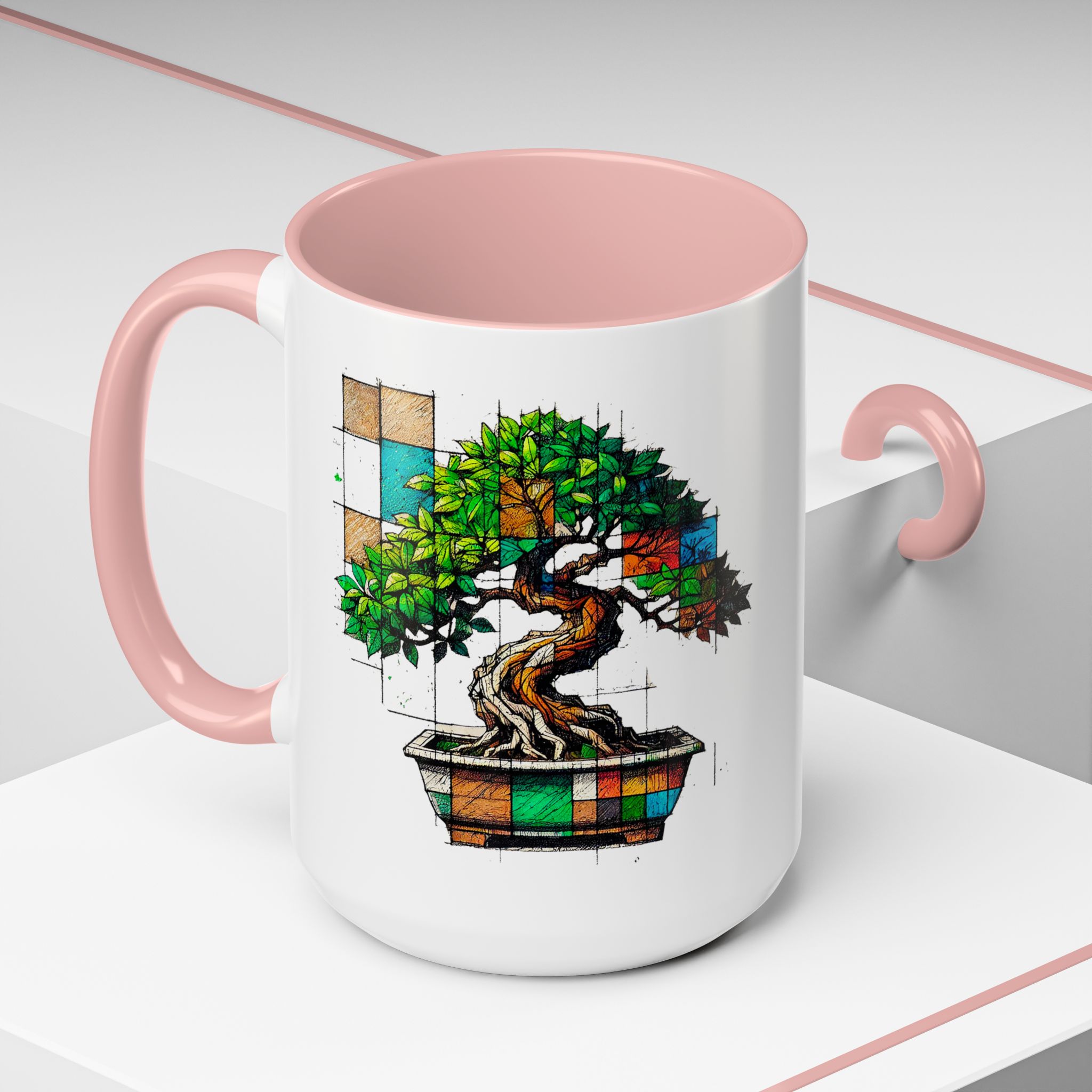 Bonsai mug zen nature style with original graphic pattern and cozy touch - Imagen 28