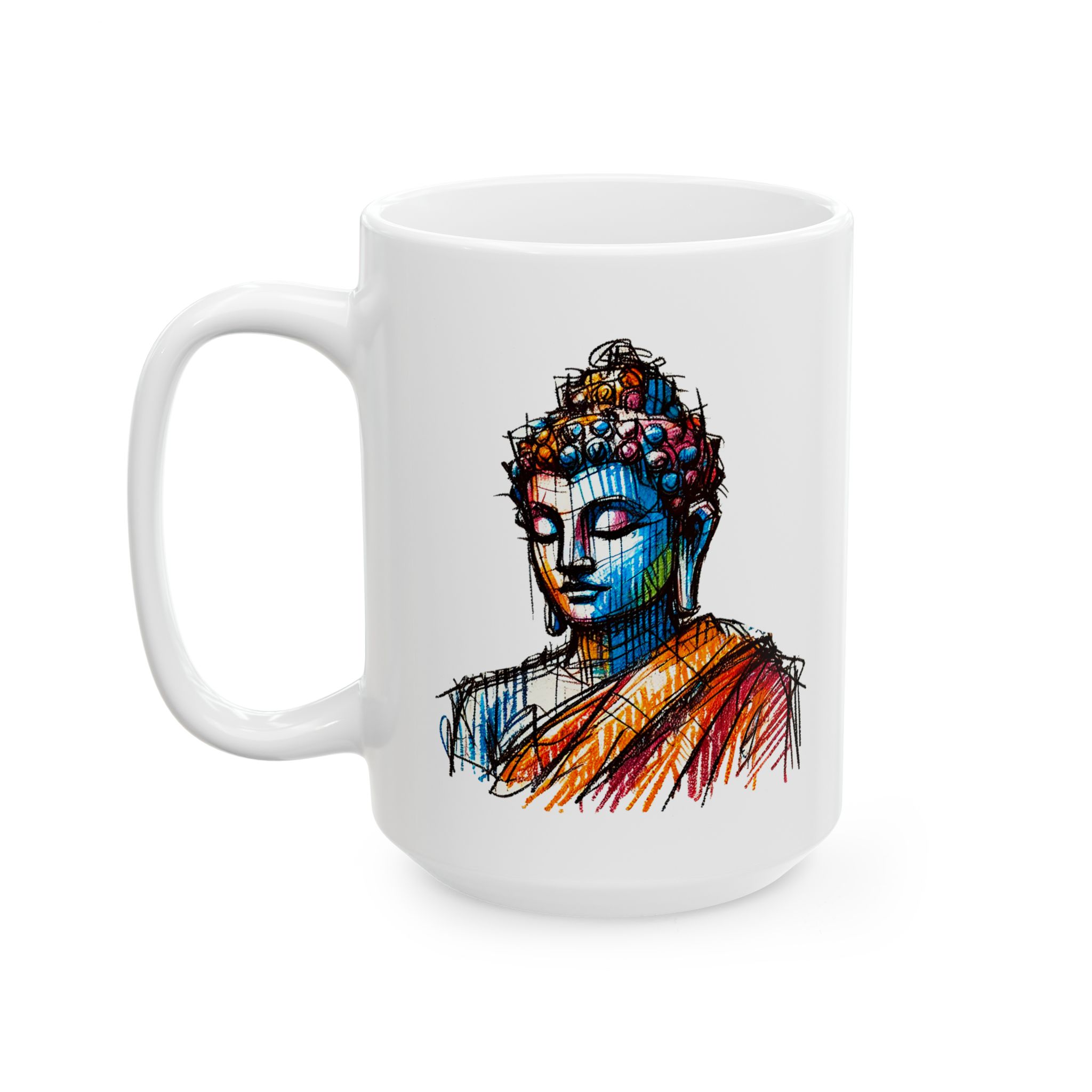 Buddha coffee Mug Yoga lover cool gift for her tea Cup buddhism meditation accessory get for her mindfulness design - Image 5