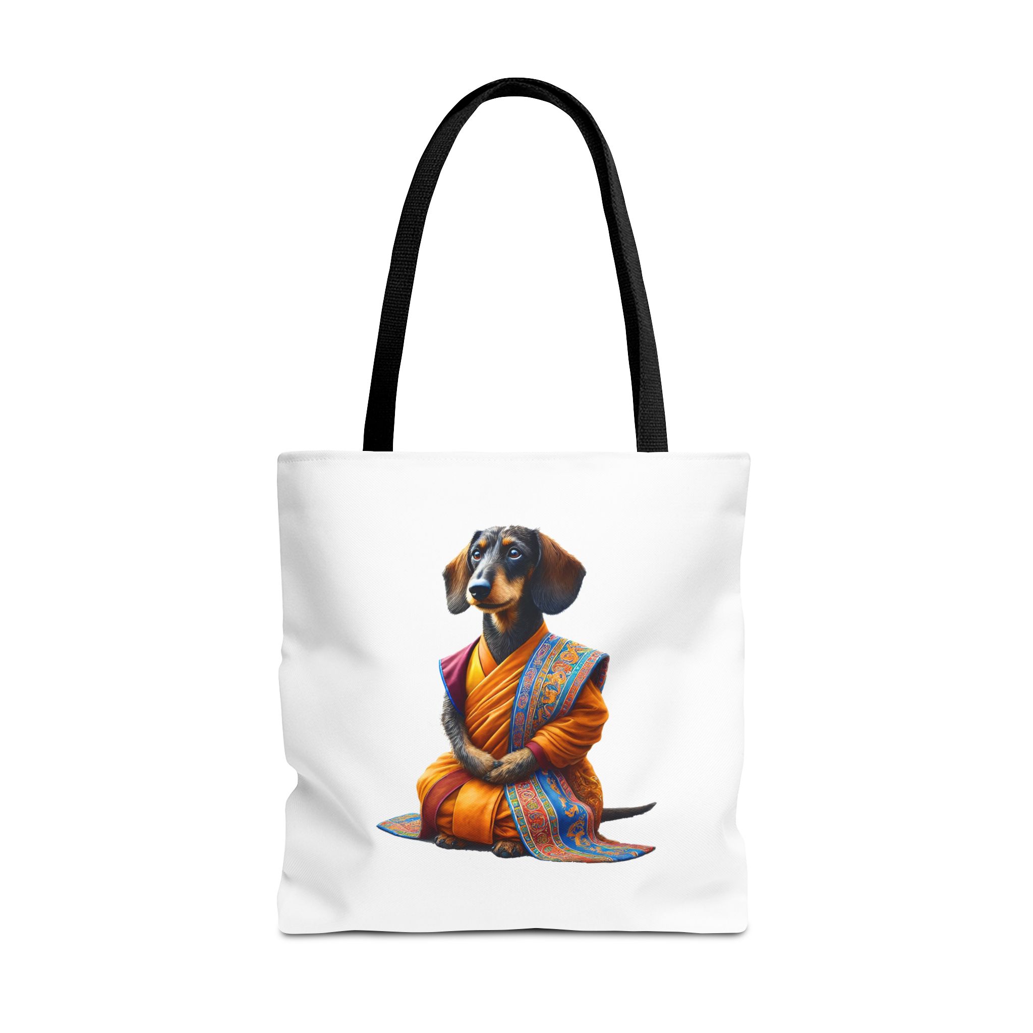 Meditation canvas tote bag Dog cute tote bag mindfulness design Dog funny gift colourful shoulder bag puppy purse – Image 5
