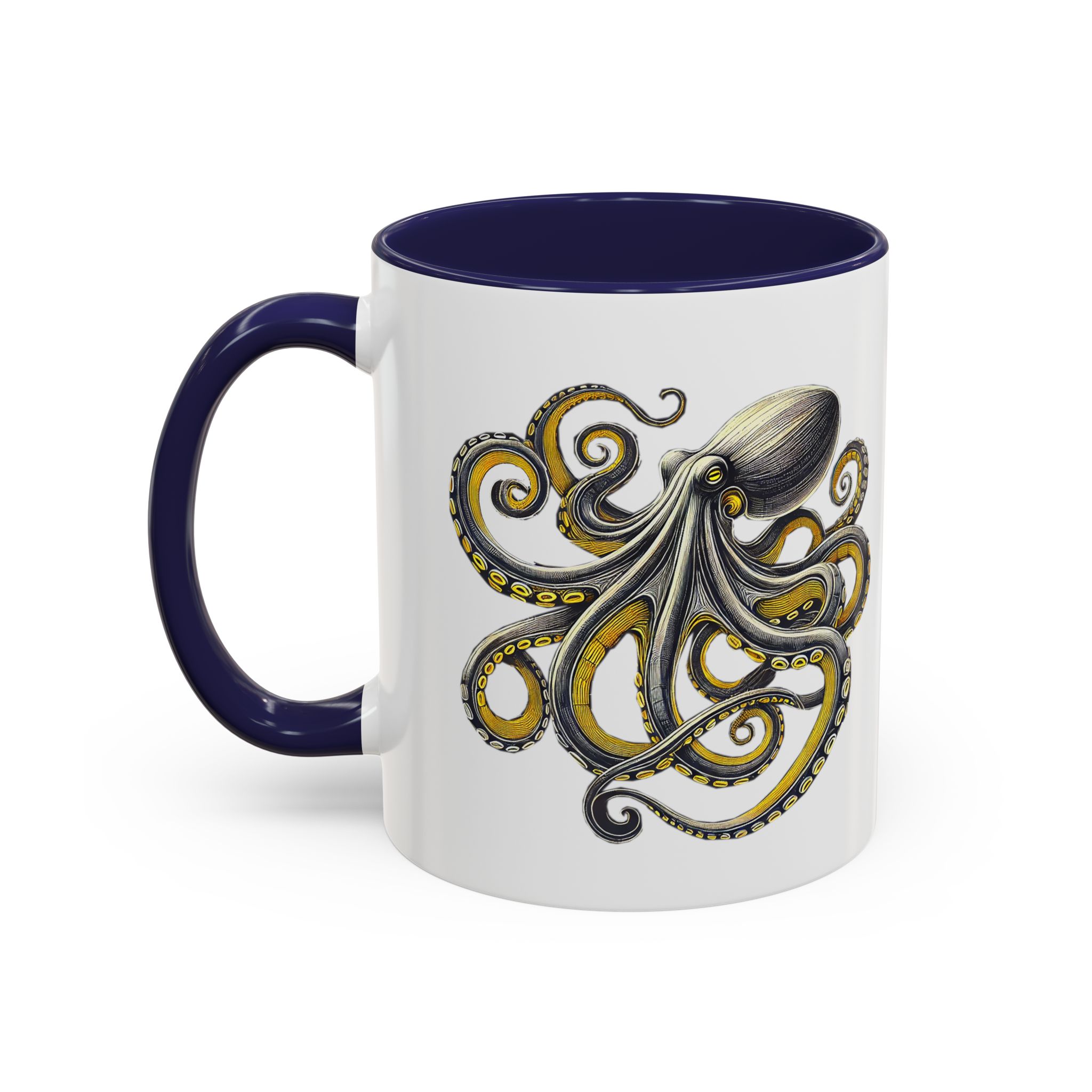 Coffee mug octopus calligraphy gift for her tea cup japan lover unique mug office accessory boho design – Image 6