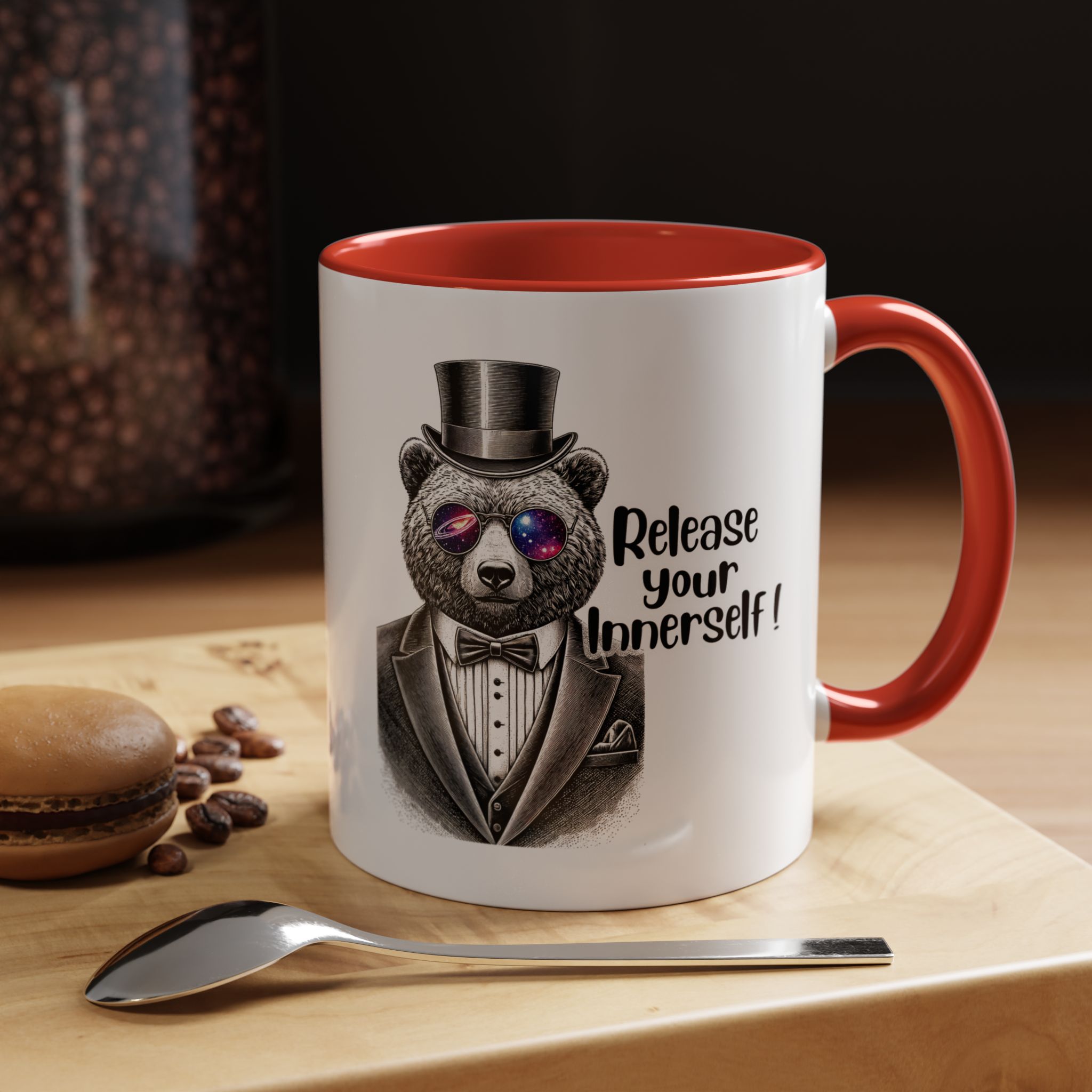 Funny mug boho motivational gift for her cute cup tea lover cool funny mug office accessory self confidence design bear - Image 15