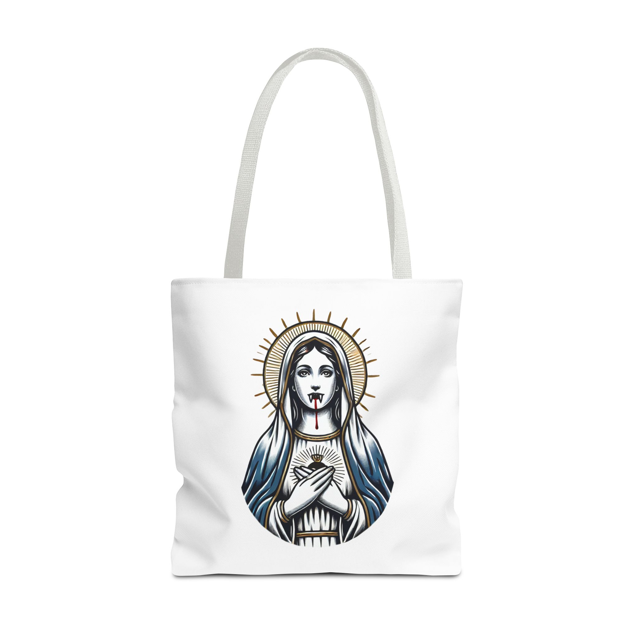 Ironic tote bag vampire Funny Bag virgin mary Canvas Tote bag religious sarcastic clothing gift satirical print cool Handbag purse bag – Image 17
