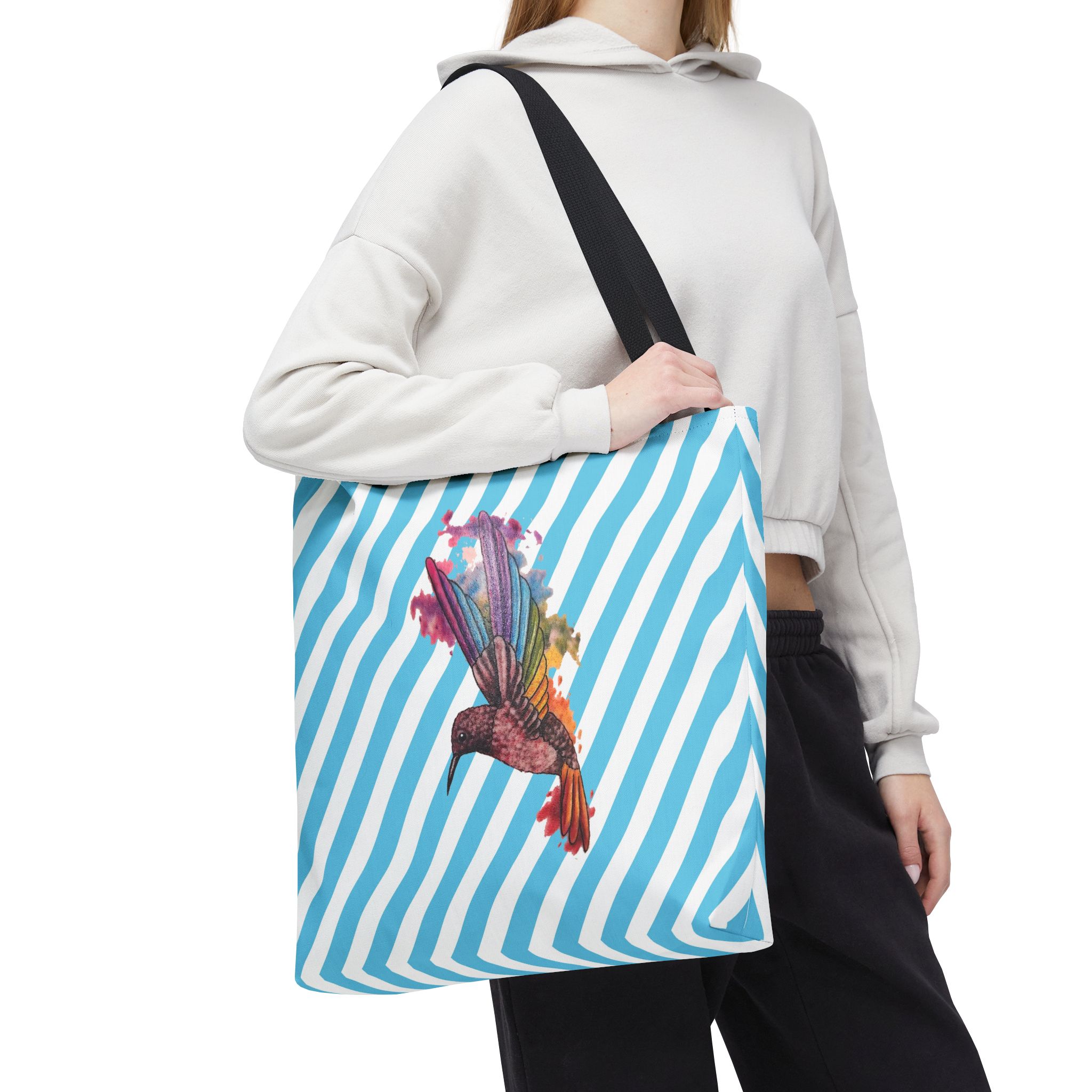 Canvas tote bag Surrealist shoulder bag hummingbird Unique Fantasy cute tote bag by Real Artist for Creative Souls - Image 6