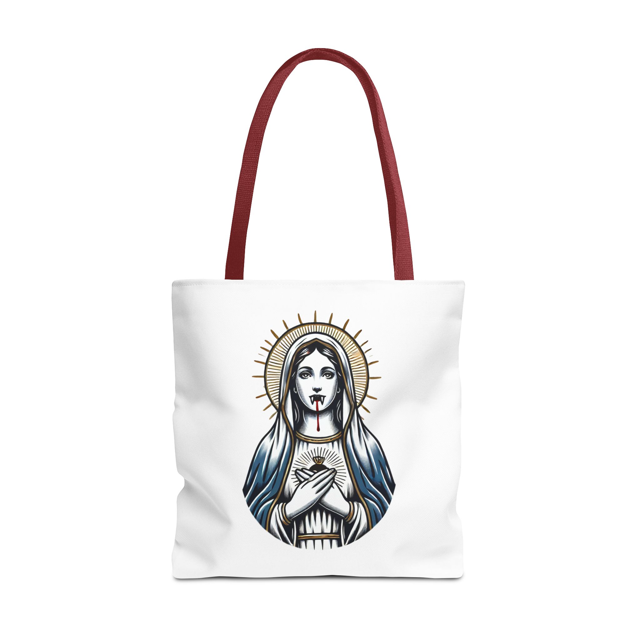 Ironic tote bag vampire Funny Bag virgin mary Canvas Tote bag religious sarcastic clothing gift satirical print cool Handbag purse bag – Image 11