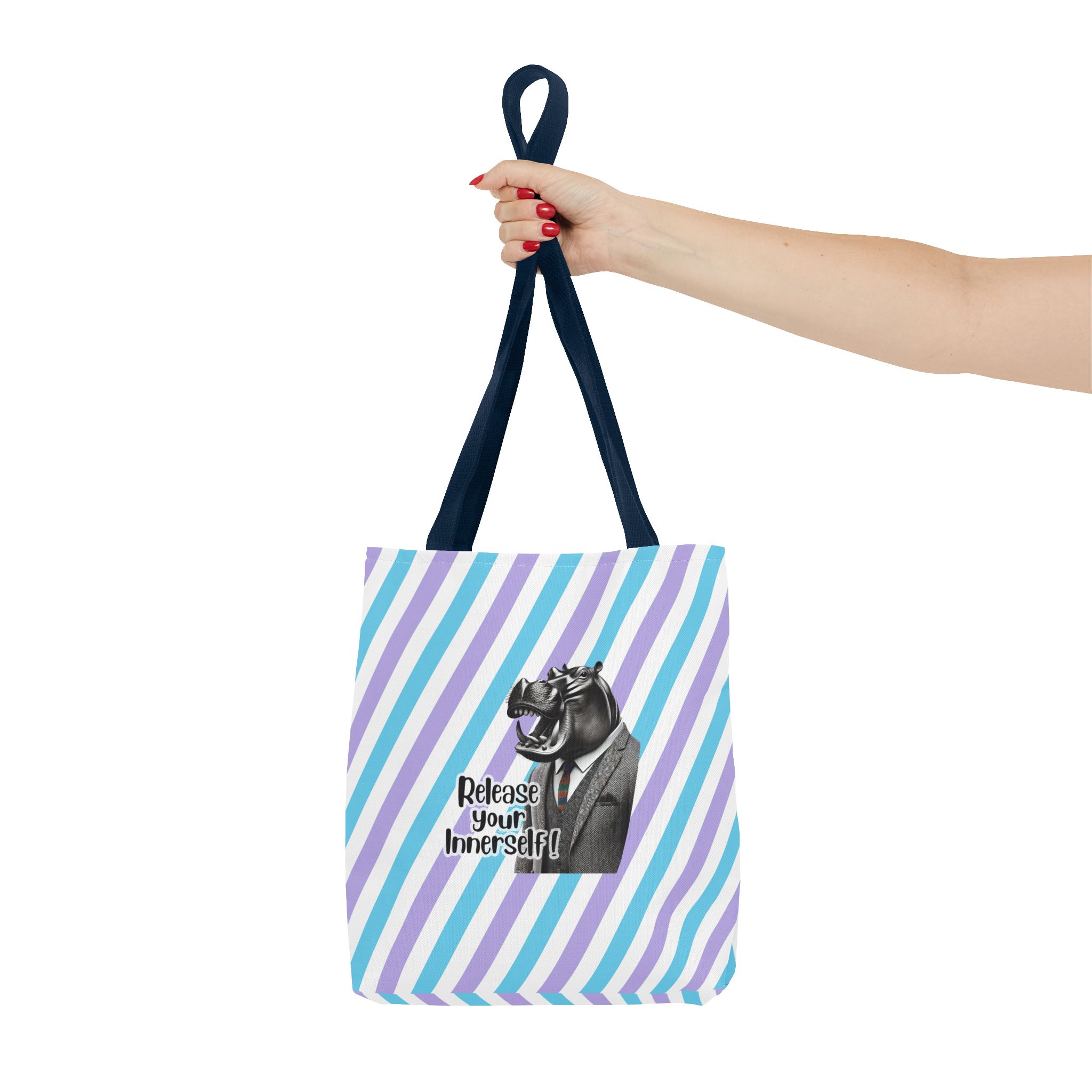 Canvas tote bag motivational vintage bag hippopotamus design funny tote bag for self confidence cute tote bag - Image 26