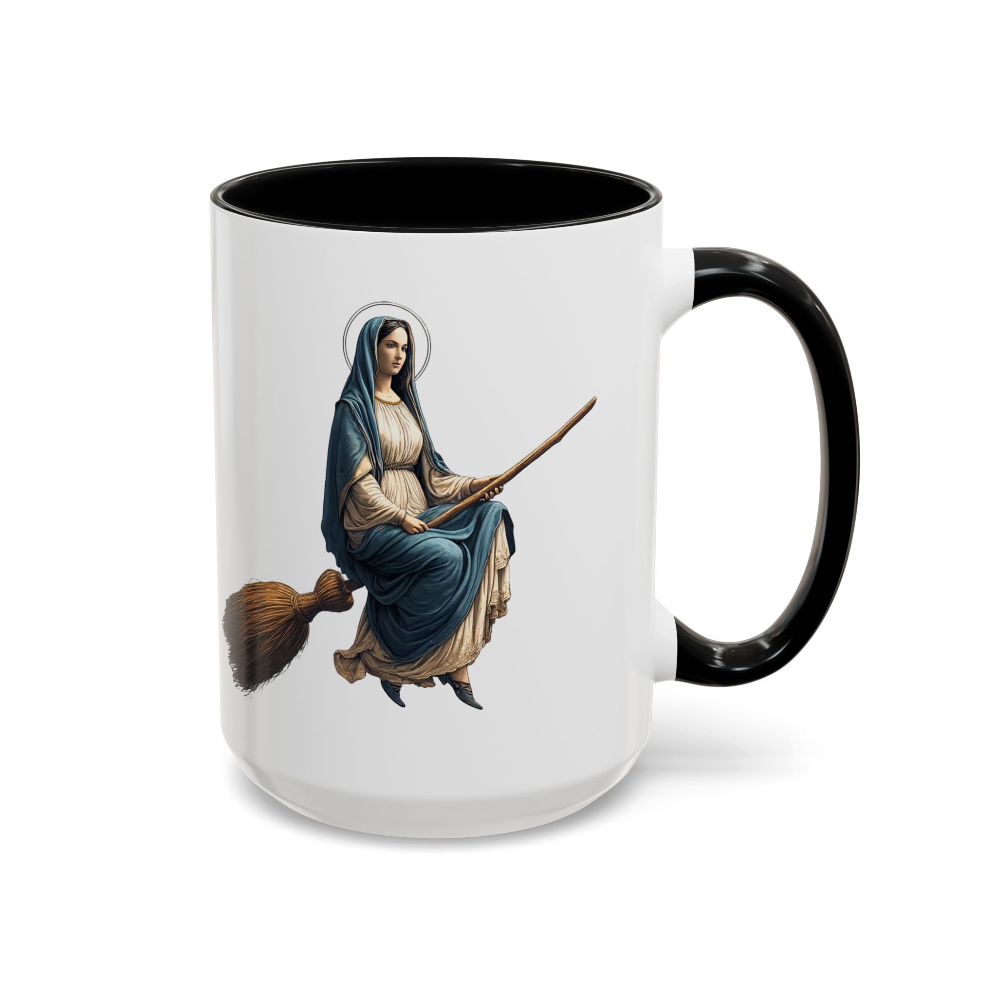Funny Mug coffee lover gift for her Virgin Mary witch broom Sarcastic mug office accessory tea cup religious design unique - Image 21