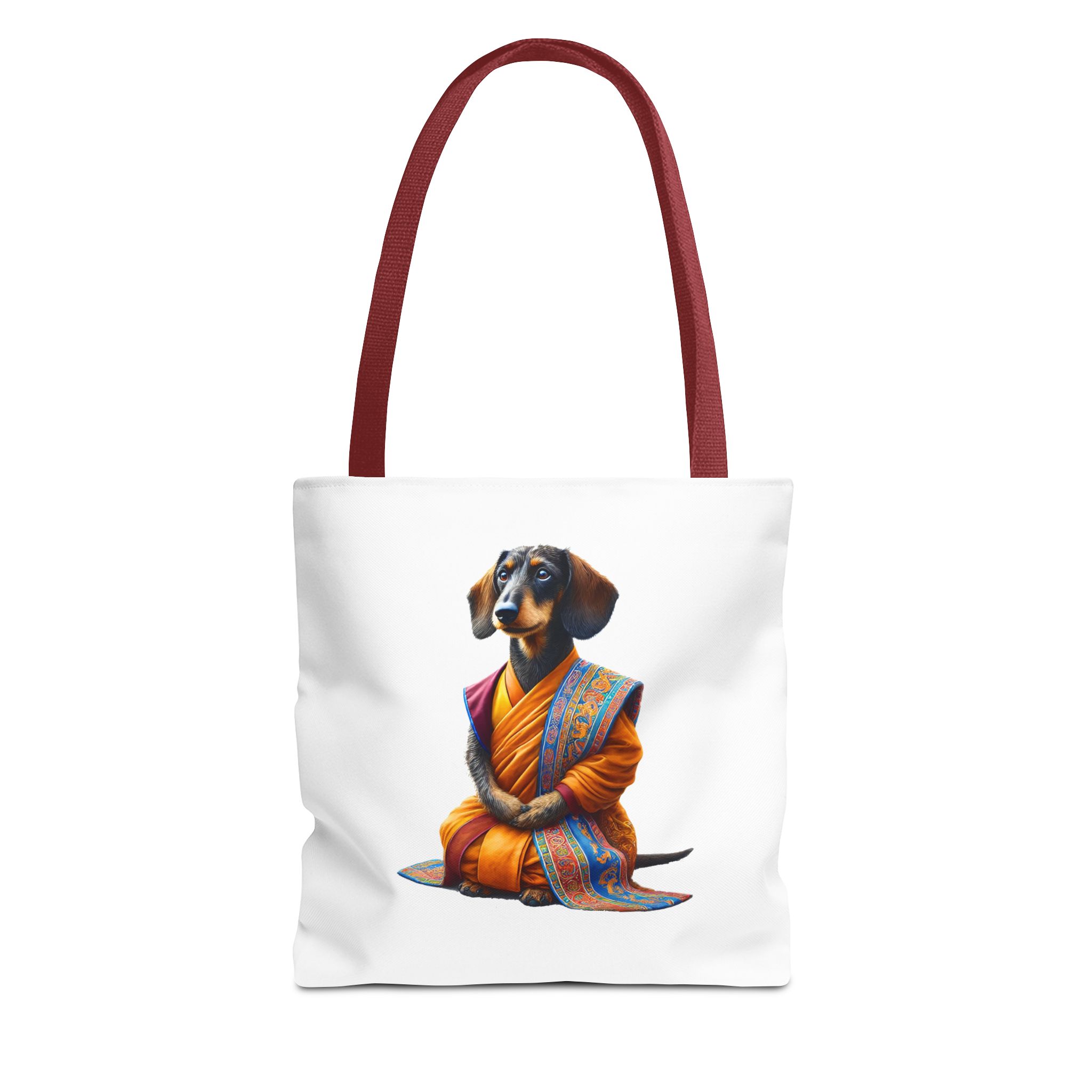Meditation canvas tote bag Dog cute tote bag mindfulness design Dog funny gift colourful shoulder bag puppy purse – Image 7