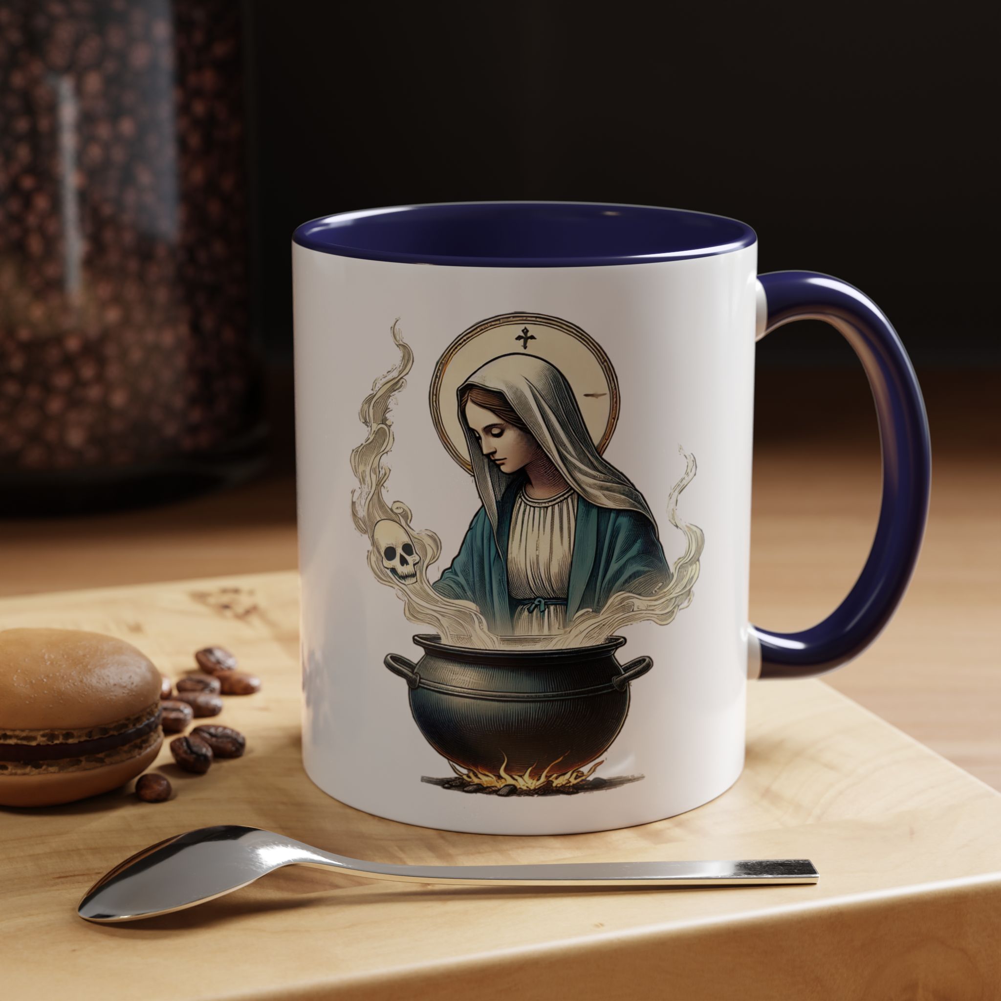 Coffee Mug funny virgin mary design sarcastic mug boho gift for her unique cup tea accessory cool design religious joke - Image 11