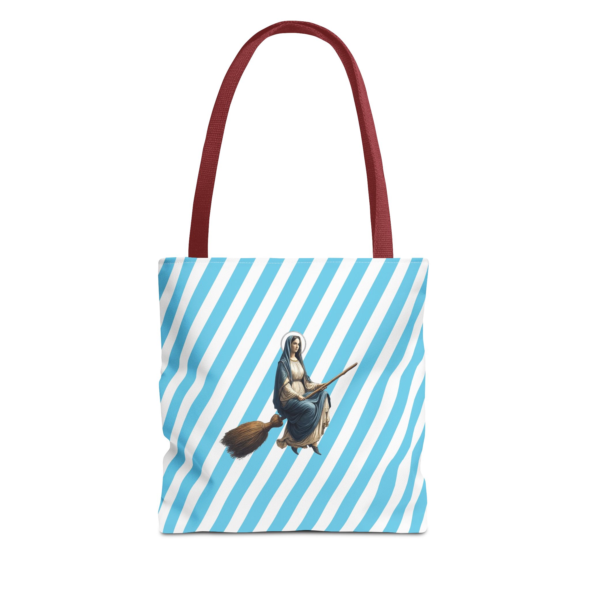 Satiric tote bag Virgin Mary witch broom cute tote bag religious shoulder bag sarcastic premium purse unusual - Image 7