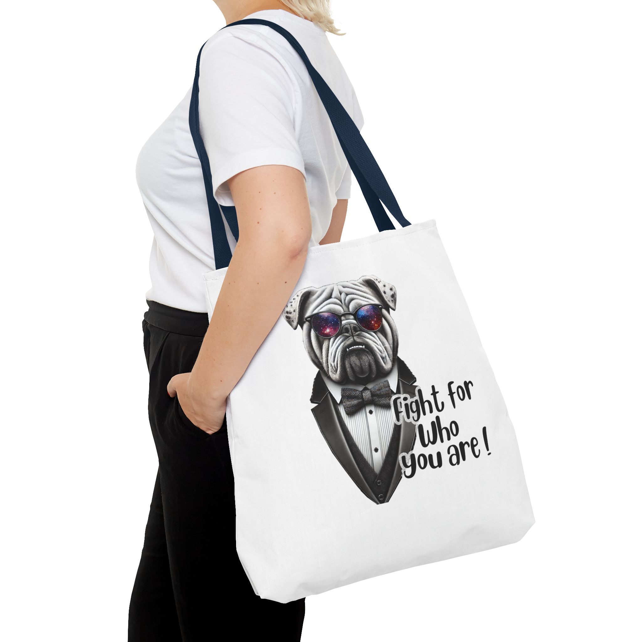 Canvas tote bag Vintage bag Motivational cute tote bag Bull dog design funny tote bag for self confidence shoulder bag – Image 30