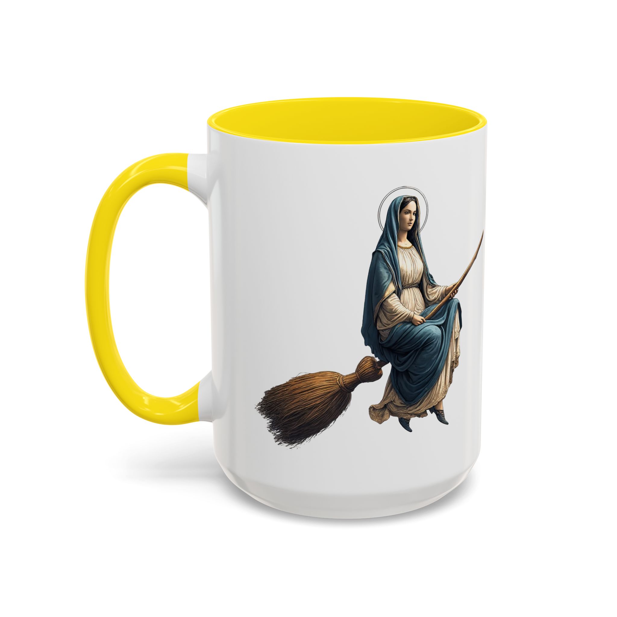 Funny Mug coffee lover gift for her Virgin Mary witch broom Sarcastic mug office accessory tea cup religious design unique - Image 62