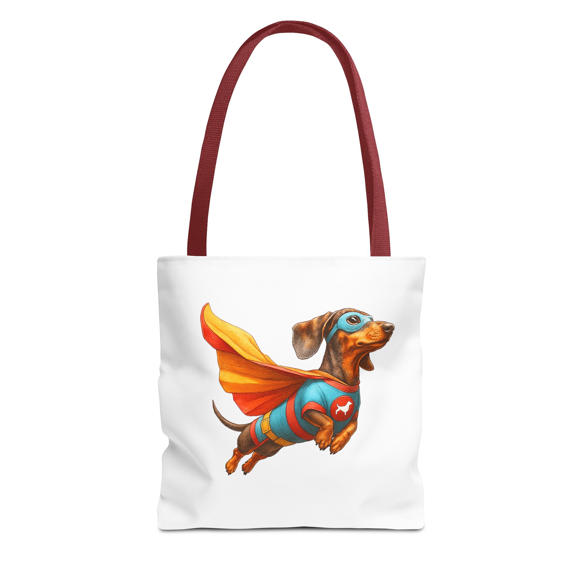 Funny canva tote bag Superhero cute tote bag dachshund super hero shoulder bag fantasy gift dog purse – Image 7