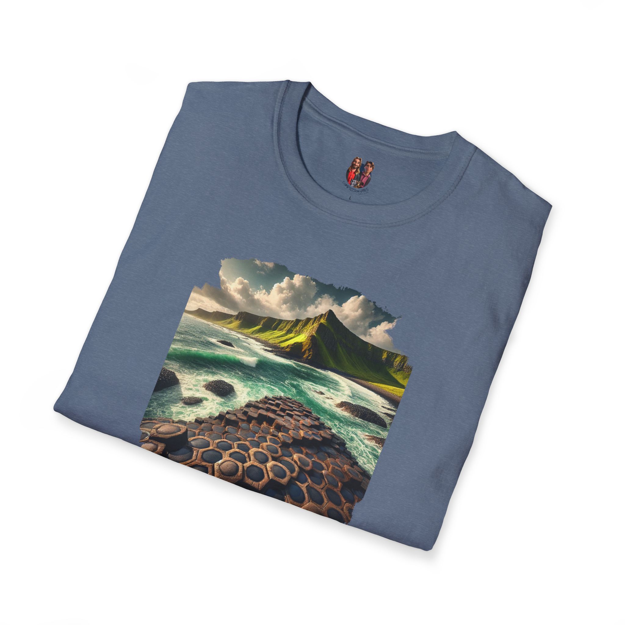 Landscape tshirt ireland graphic tee nature vintage clothing gift for dad giant causeway bushmills vintage tshirt cool comfort apparel