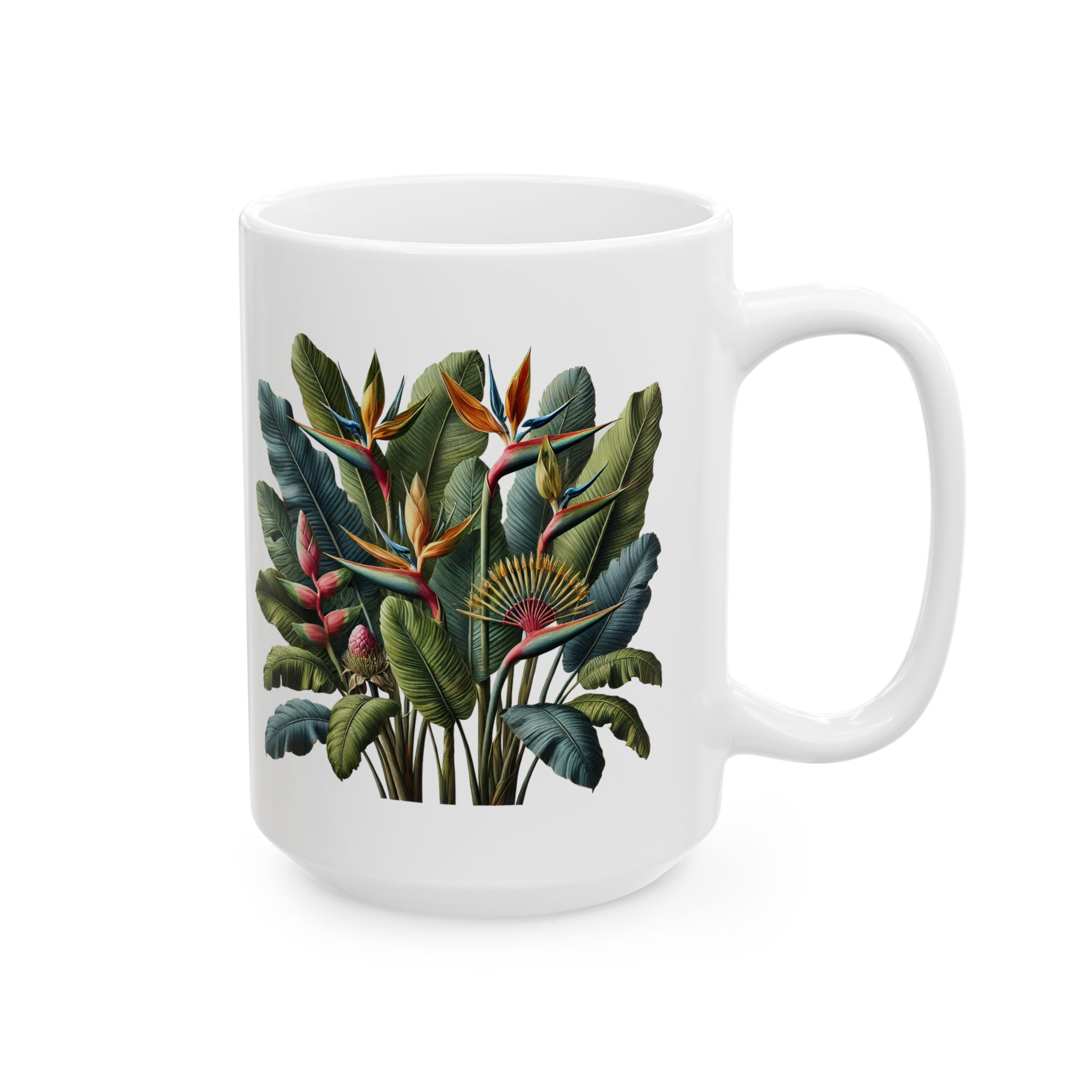 Botanical mug coffee lover gift for her cute tea cup boho accessory office mug nature tropical plant design stylish print - Image 4