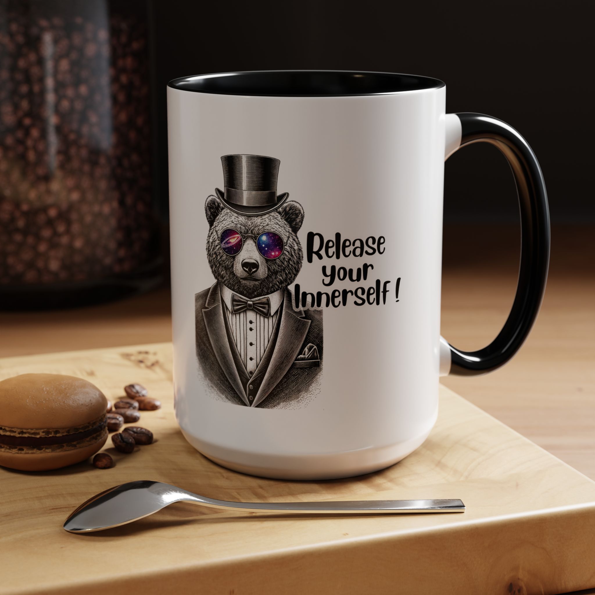 Funny mug boho motivational gift for her cute cup tea lover cool funny mug office accessory self confidence design bear - Image 19