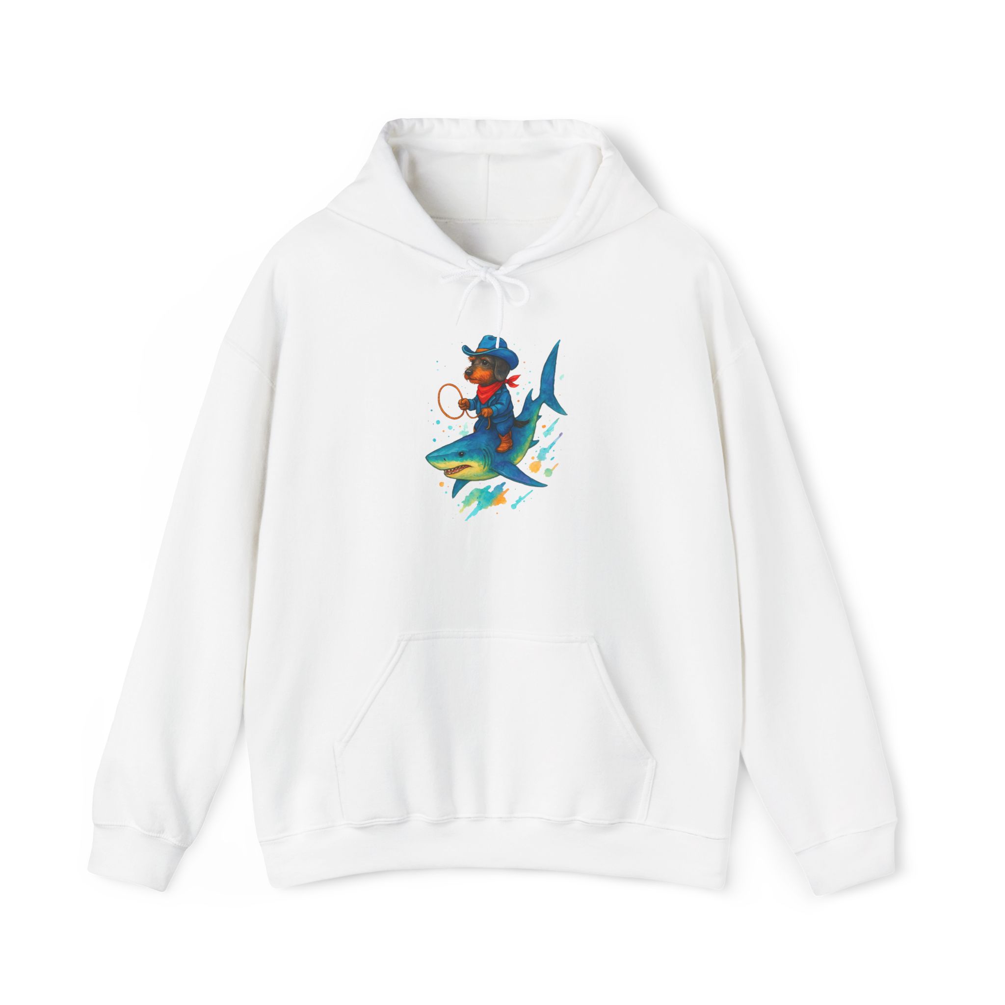 Cowboy sweatshirt – Shark Hoodie – Funny Dog Hoodie cowboy print - Image 4