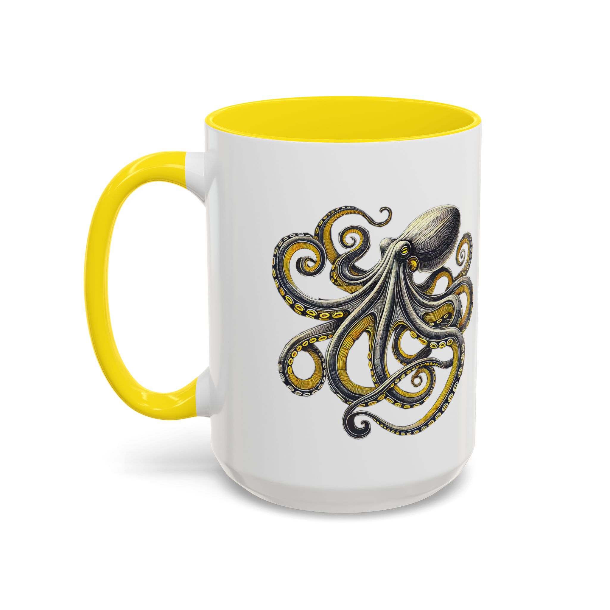 Coffee mug octopus calligraphy gift for her tea cup japan lover unique mug office accessory boho design – Image 62