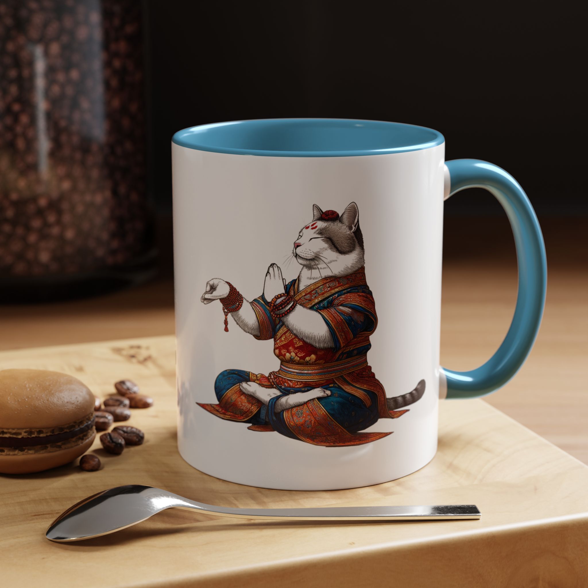 Office Mug cat lover yoga gift for mom Tea cup coffee Mug meditation accessory mindfulness pet design - Image 3