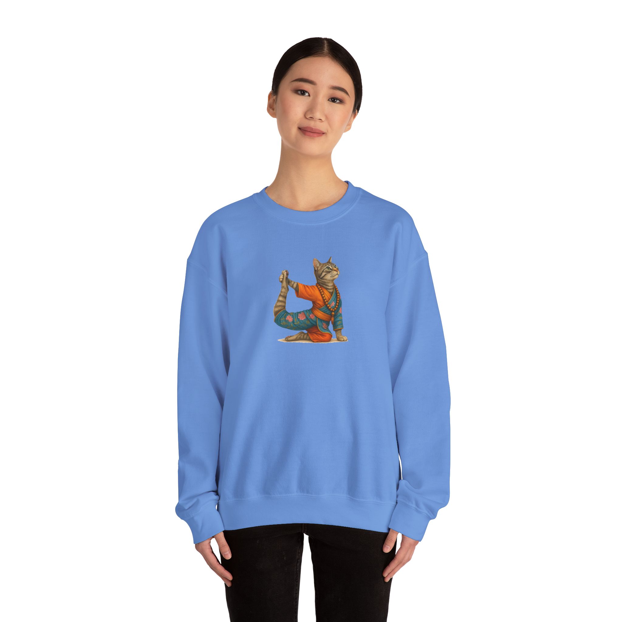 Cat Graphic sweater yoga pullover Kitten meditation vintage sweatshirt mindfulness clothing funny sweatshirt - Image 31