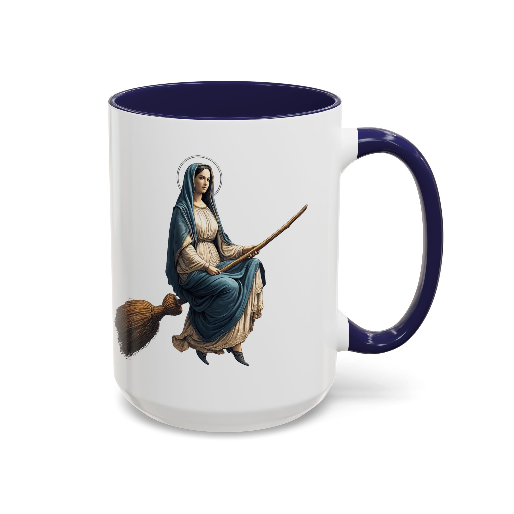 Funny Mug coffee lover gift for her Virgin Mary witch broom Sarcastic mug office accessory tea cup religious design unique - Image 25