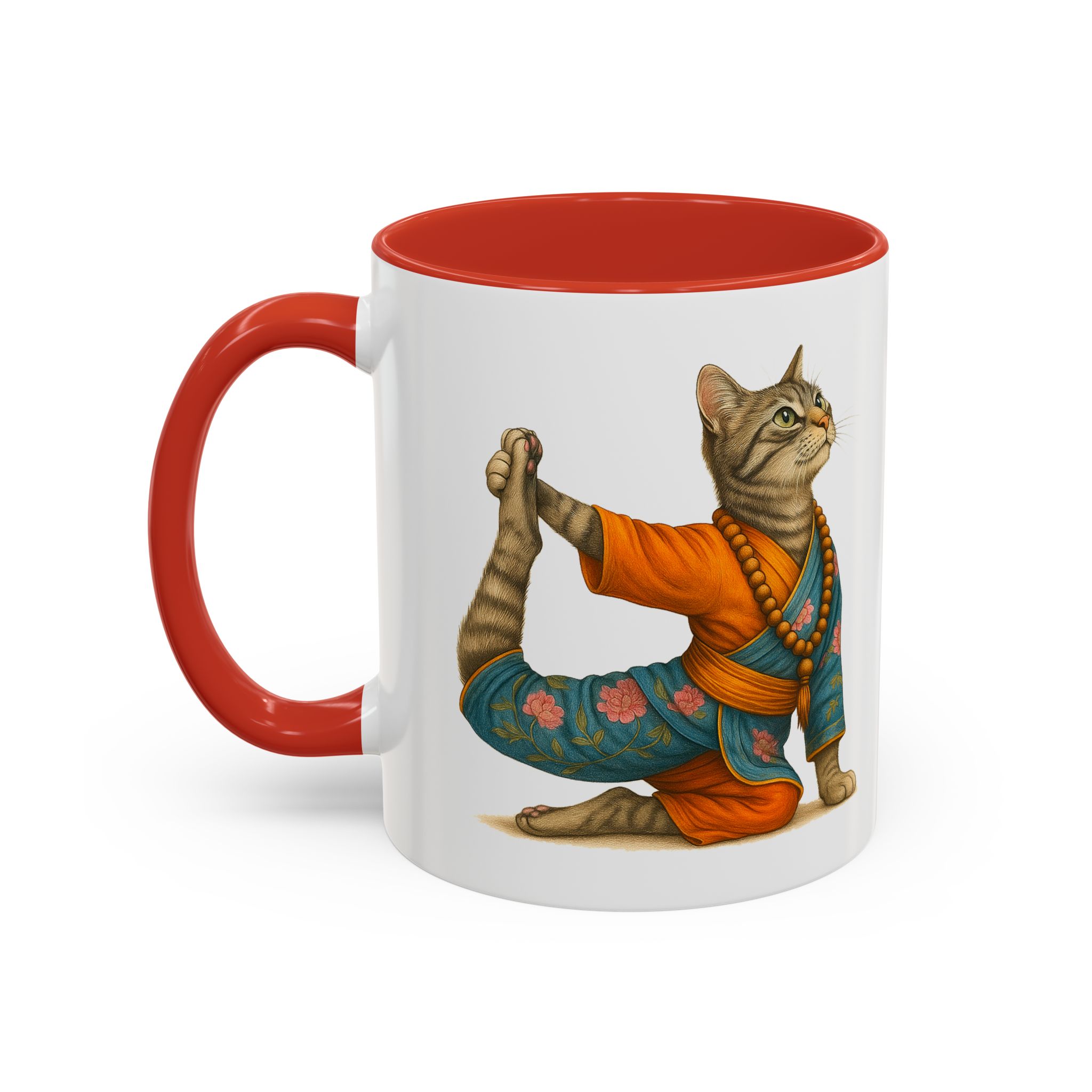 Tea mug Cat lover coffee cup cool gift for her office Mug yoga accessory kitten meditation pet mindfulness print - Image 14