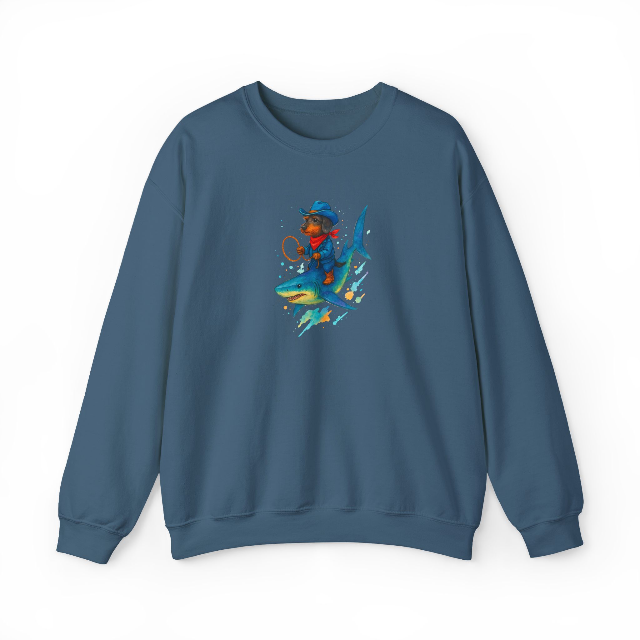 Cowboy sweatshirt – Shark sweater – Funny Dog sweatshirt cowboy print - Image 24