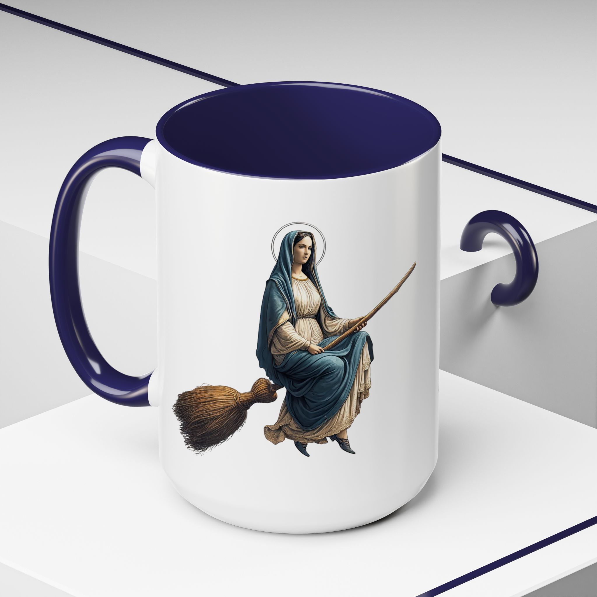 Funny Mug coffee lover gift for her Virgin Mary witch broom Sarcastic mug office accessory tea cup religious design unique - Image 28