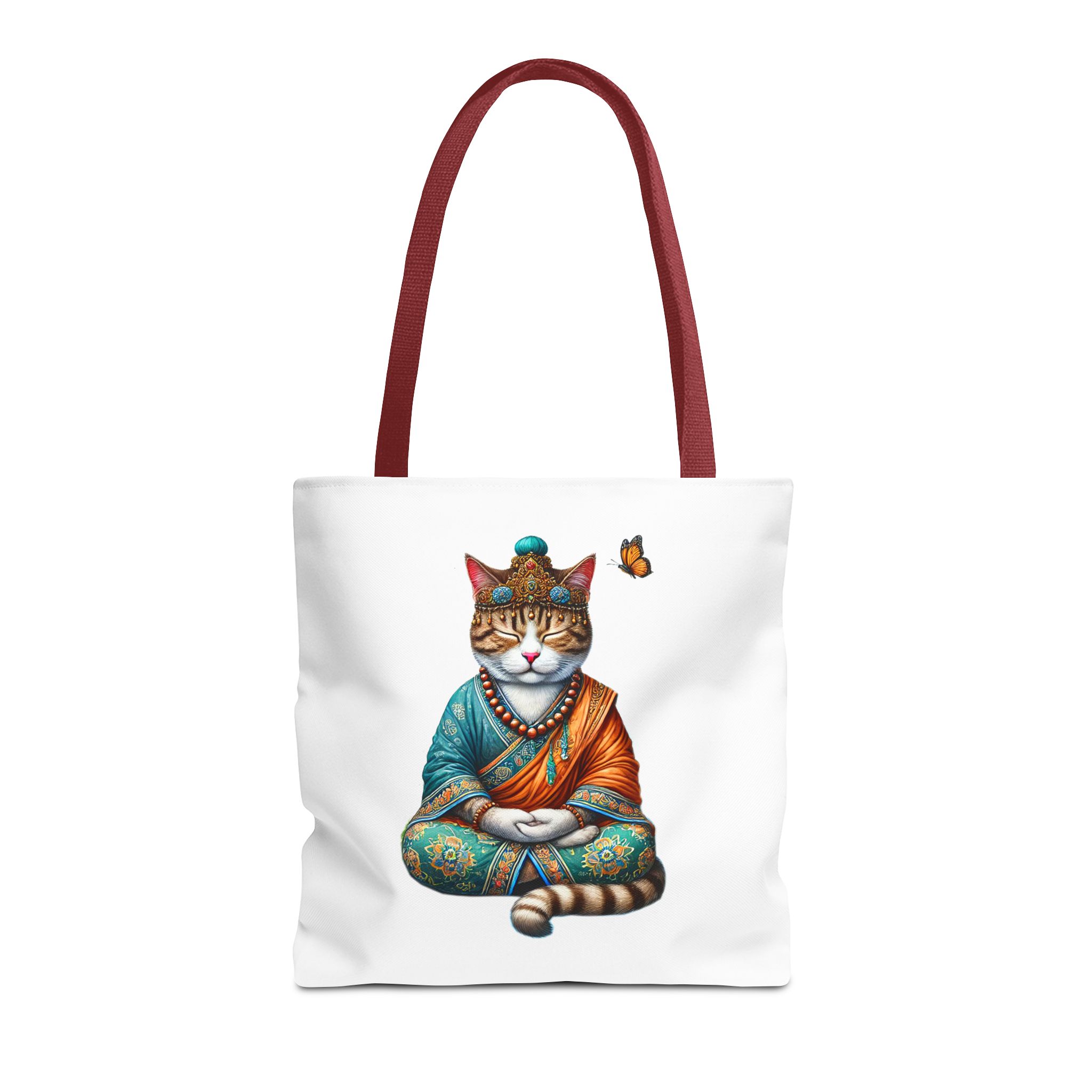 Canvas Tote bag Cat meditation handbag yoga bag vintage buddha mindfulness purse - Image 9