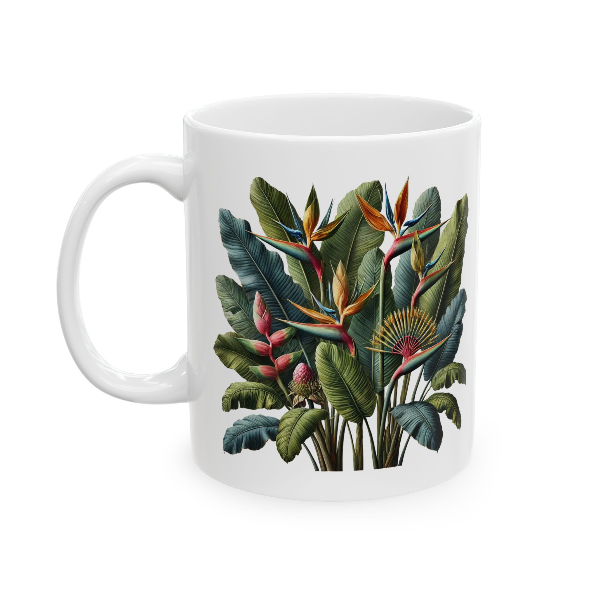 Botanical mug coffee lover gift for her cute tea cup boho accessory office mug nature tropical plant design stylish print - Image 2