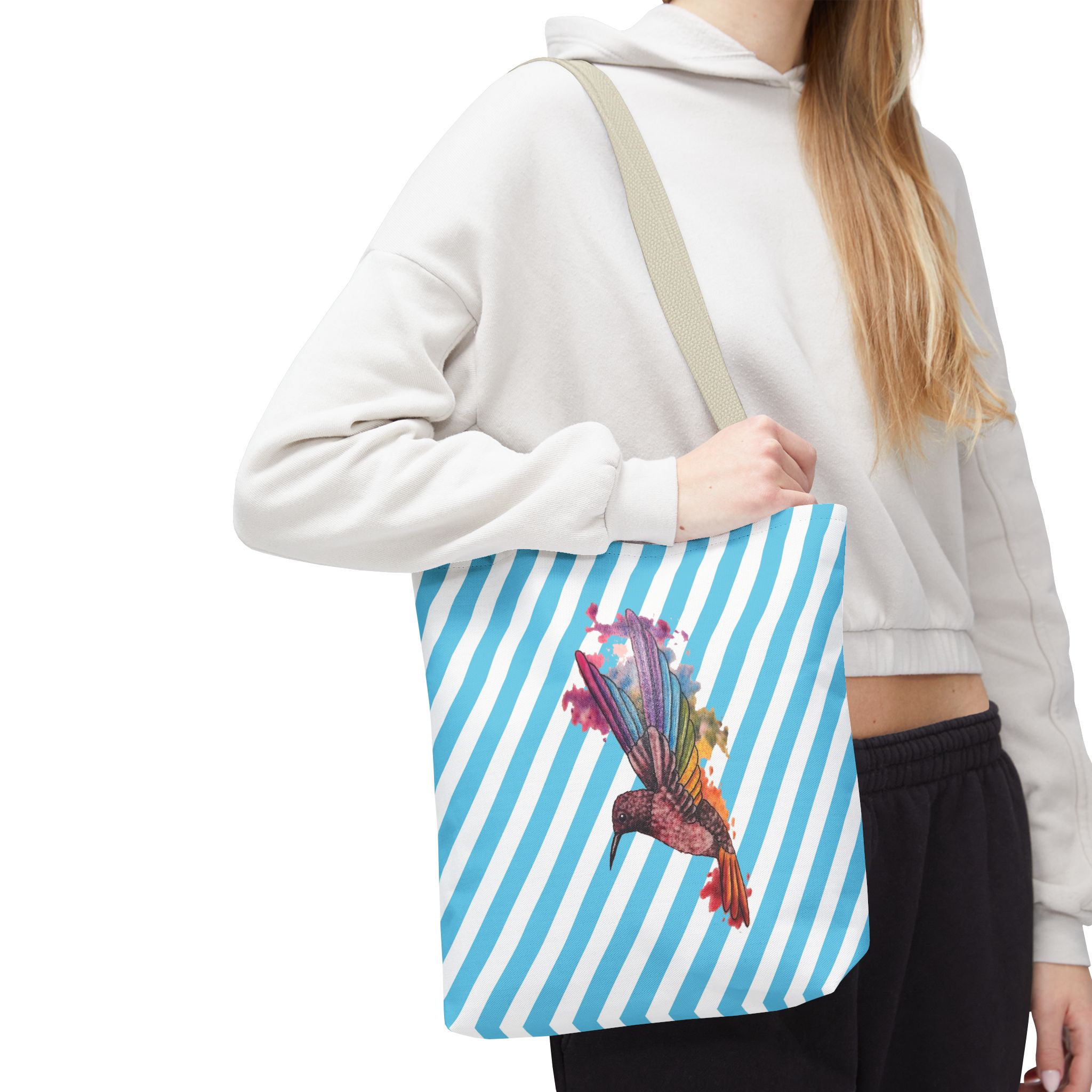 Canvas tote bag Surrealist shoulder bag hummingbird Unique Fantasy cute tote bag by Real Artist for Creative Souls - Image 20