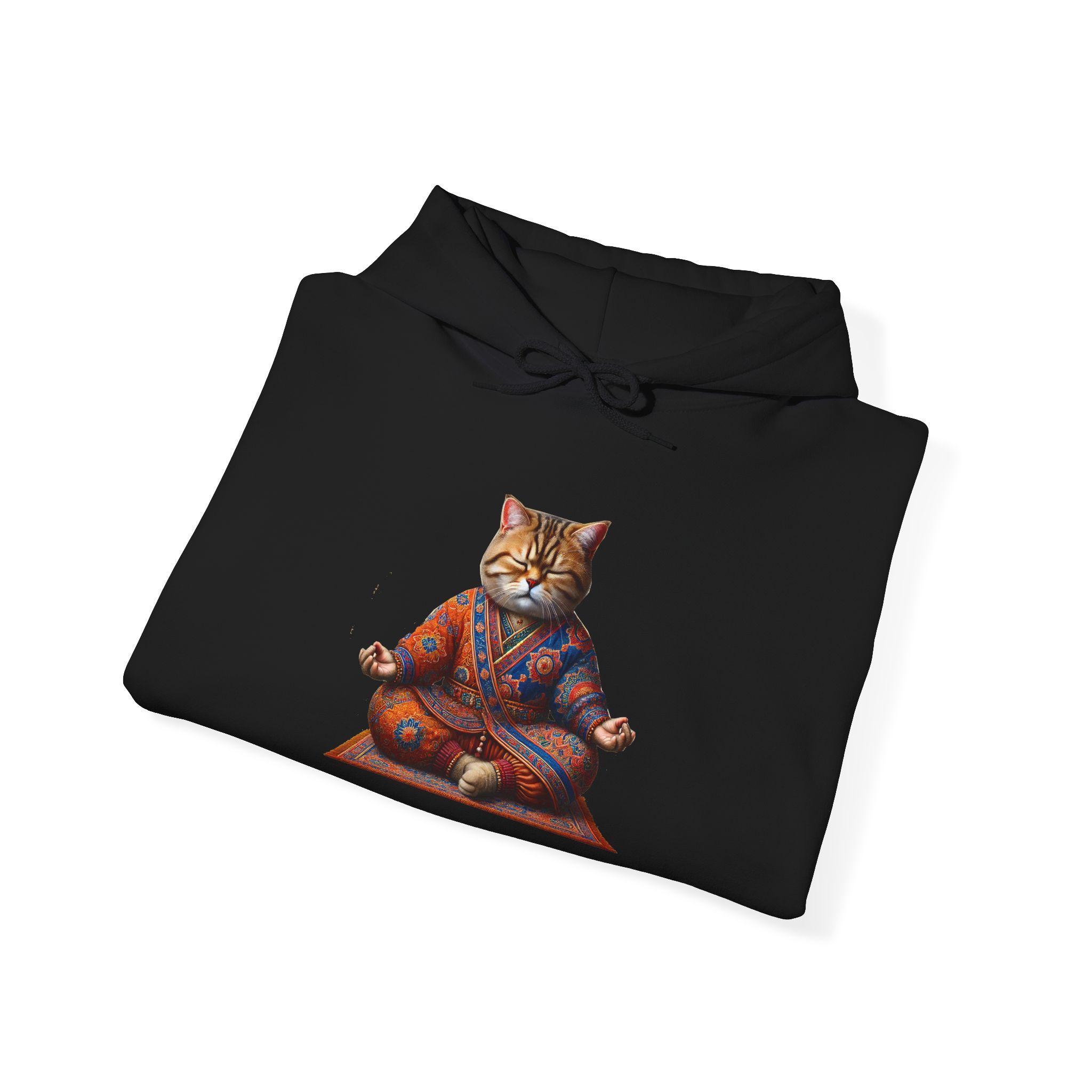 Cat Meditation Hoodie – Boho Cat Hoodie – Kitty Yoga Hoodie spiritual print - Image 7