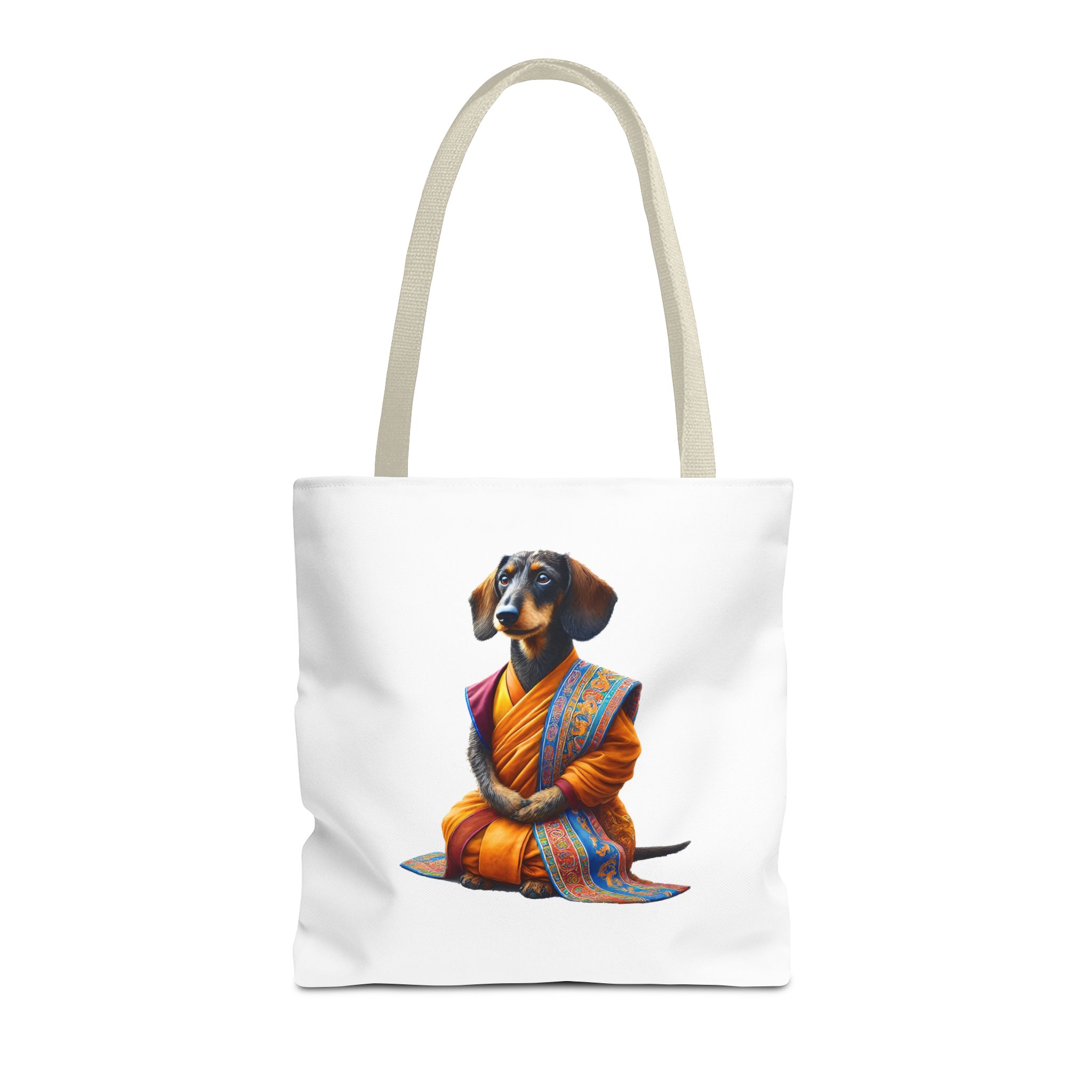 Meditation canvas tote bag Dog cute tote bag mindfulness design Dog funny gift colourful shoulder bag puppy purse – Image 21