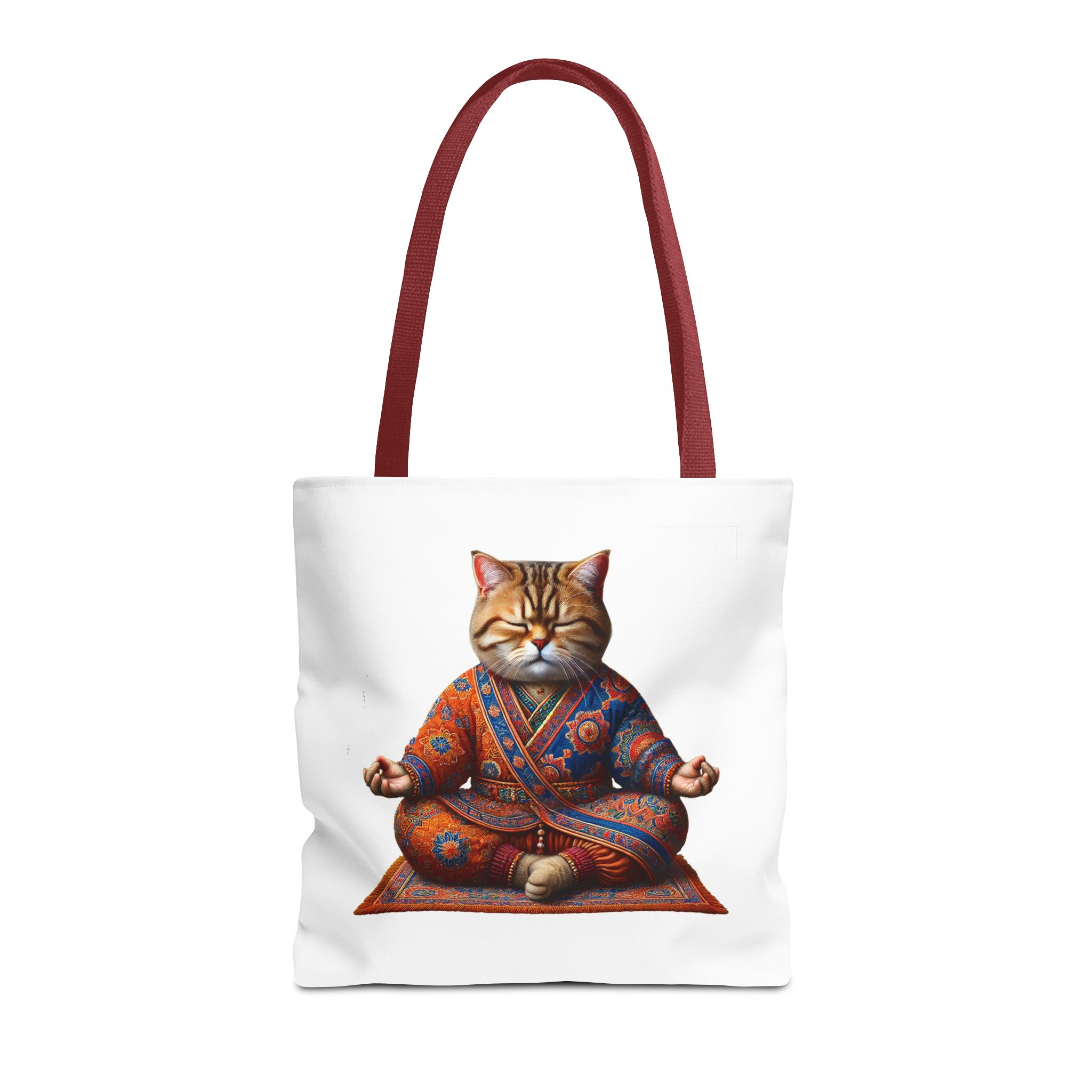 Canvas Tote bag Cat meditation handbag yoga bag vintage buddha mindfulness purse – Image 9