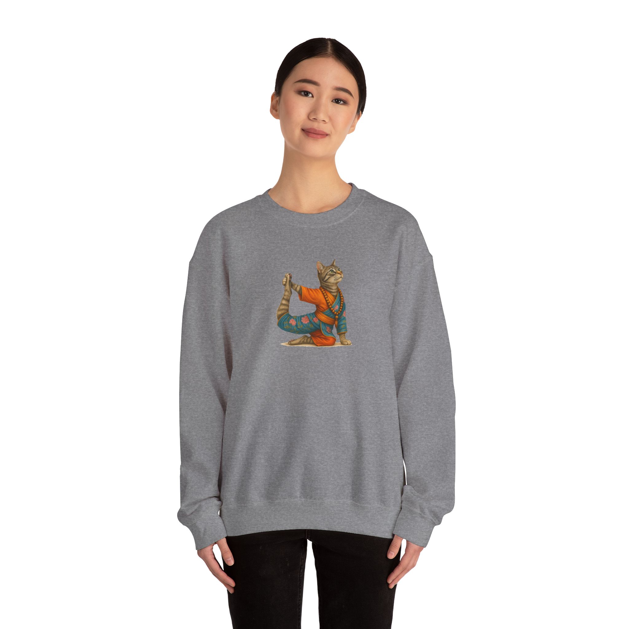 Cat Graphic sweater yoga pullover Kitten meditation vintage sweatshirt mindfulness clothing funny sweatshirt - Image 11