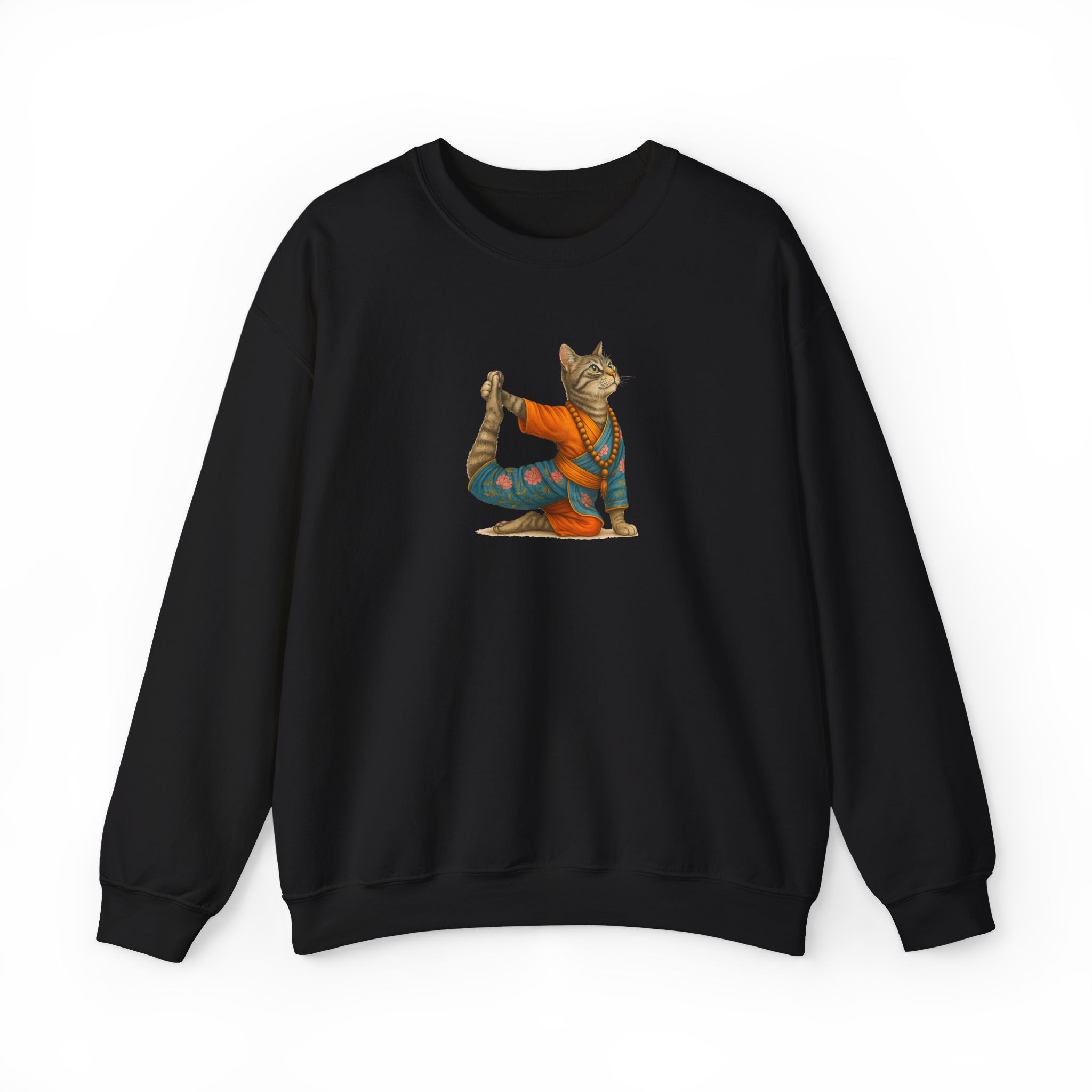 Cat Graphic sweater yoga pullover Kitten meditation vintage sweatshirt mindfulness clothing funny sweatshirt - Image 6