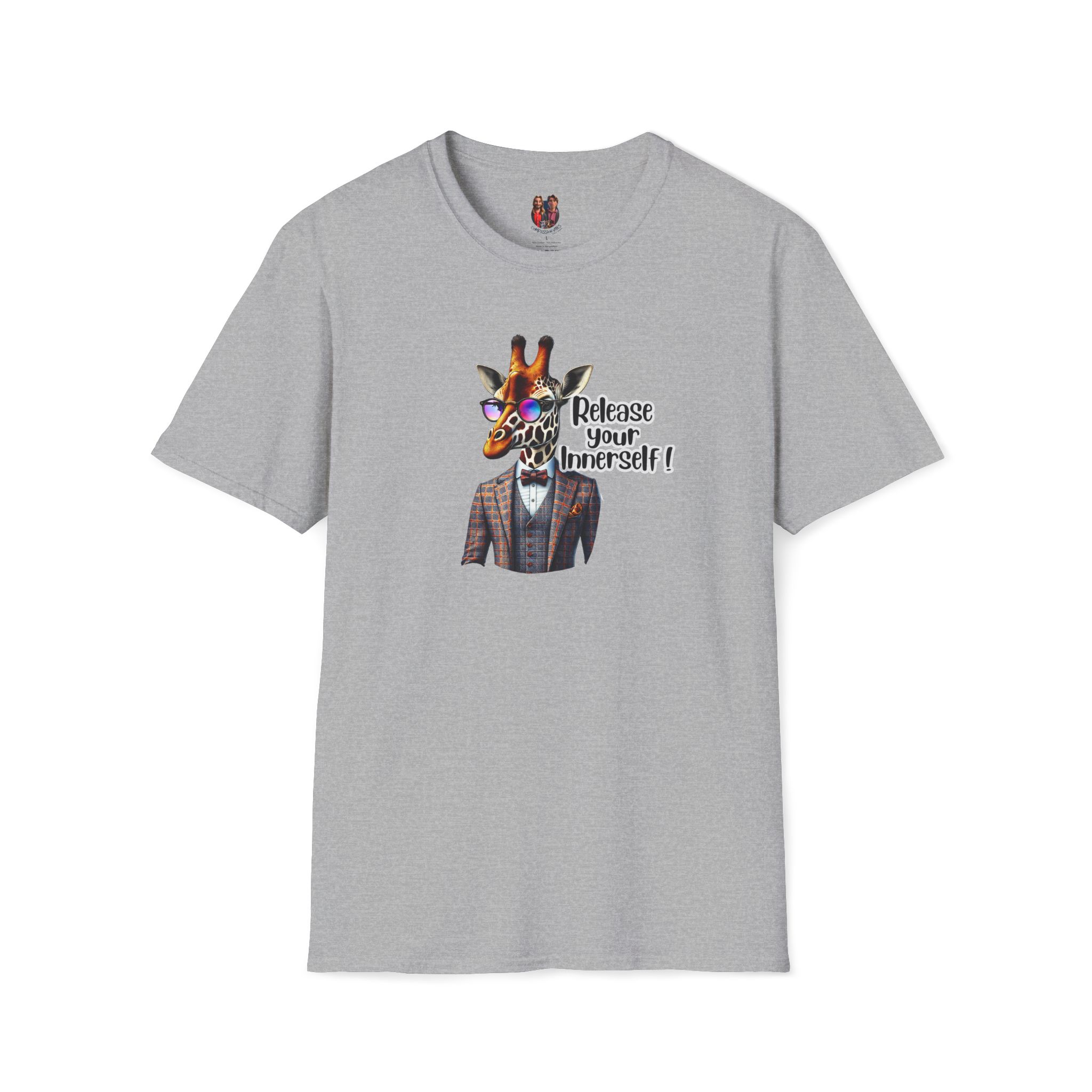 Cool Tshirt motivational graphic tee giraffe design cool retro clothing - Image 8