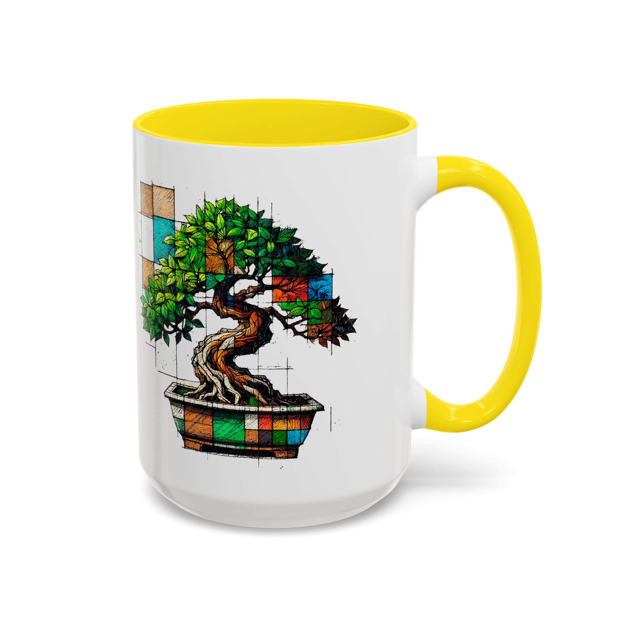 Bonsai mug zen nature style with original graphic pattern and cozy touch - Imagen 61