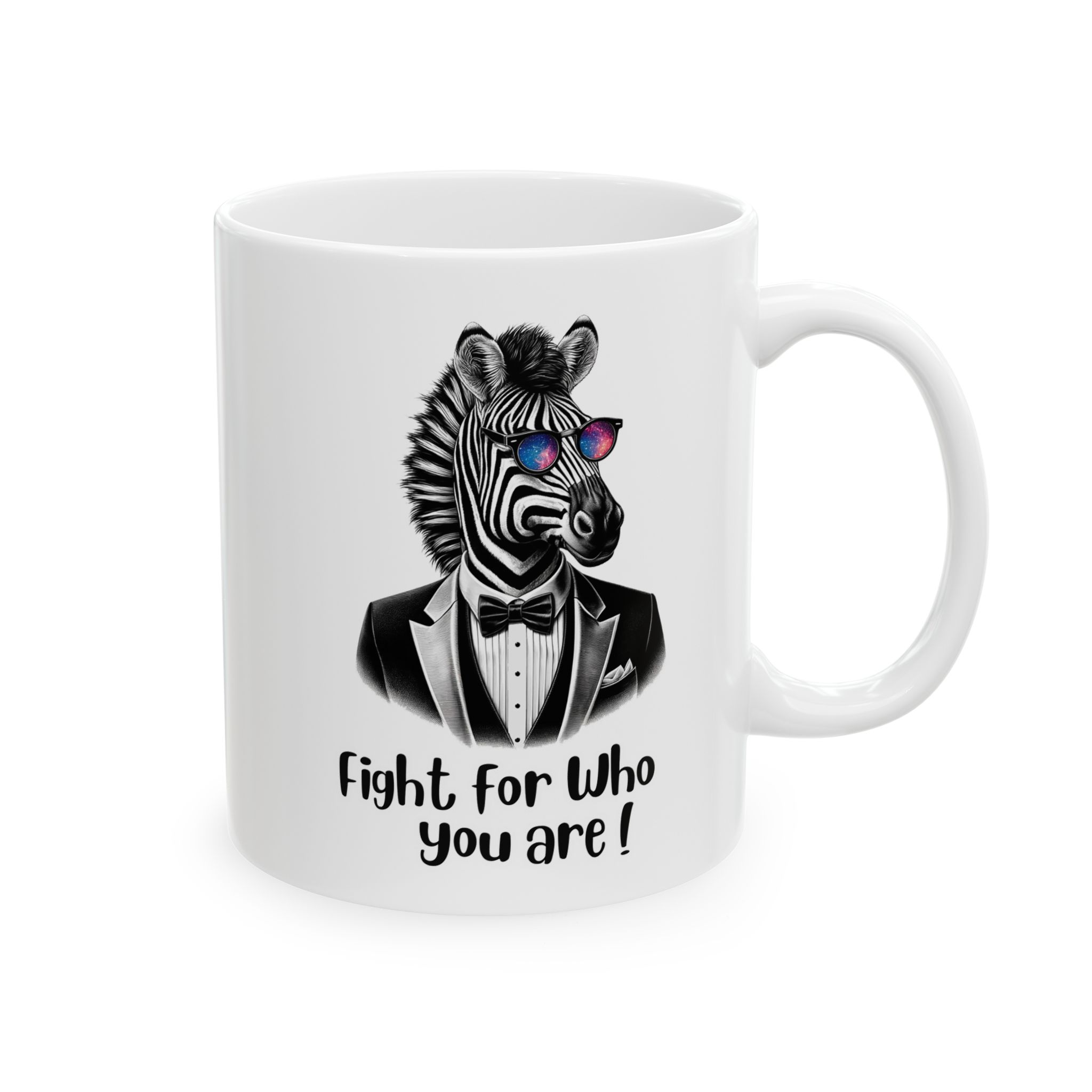 Coffee mug funny self confidence gift for her cute cup tea lover cool boho mug office accessory motivtional design zebra