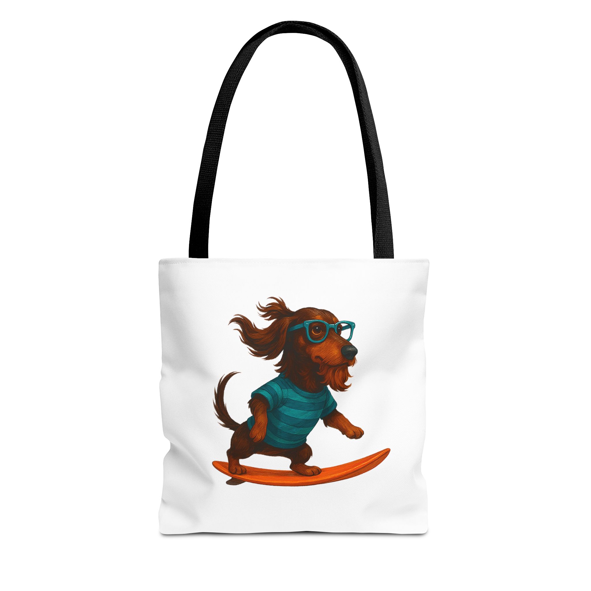 Cool canvas tote bag Dog Surfer tote bag dachshund lover gift shoulder bag surf handbag