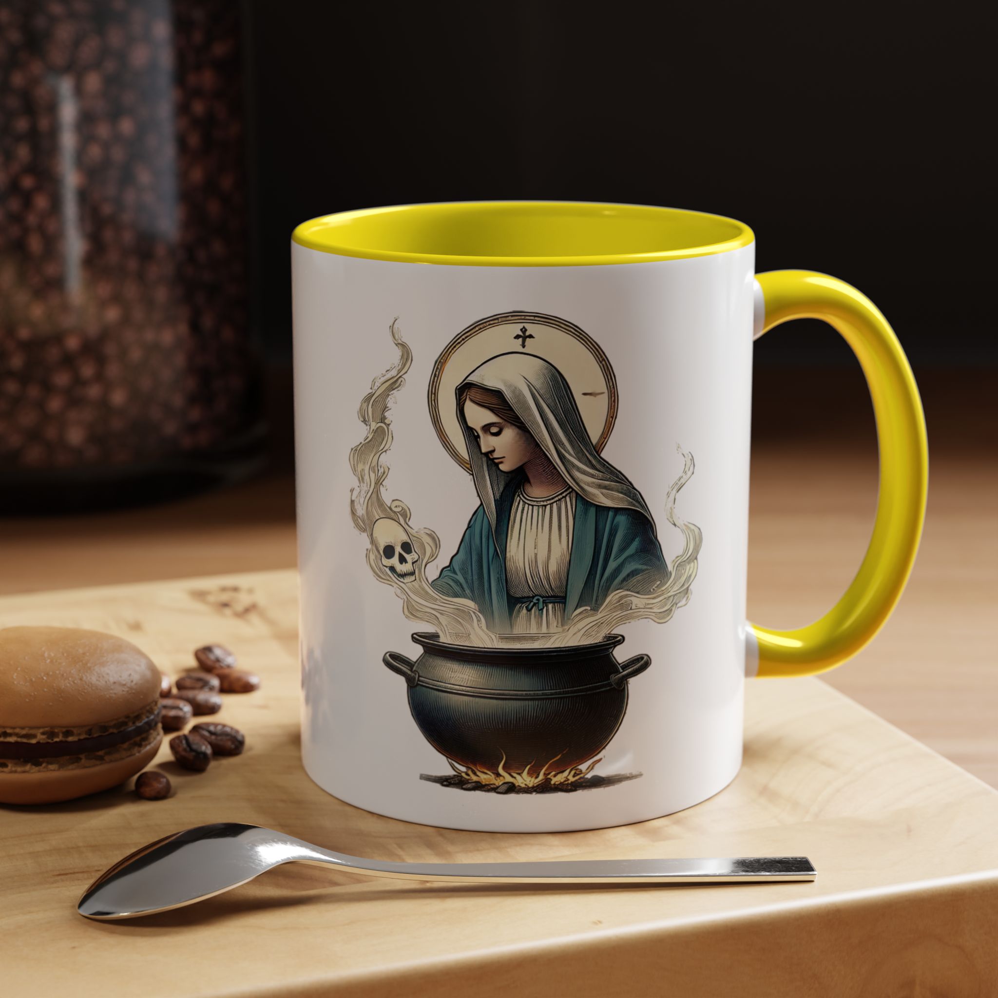 Coffee Mug funny virgin mary design sarcastic mug boho gift for her unique cup tea accessory cool design religious joke - Image 51