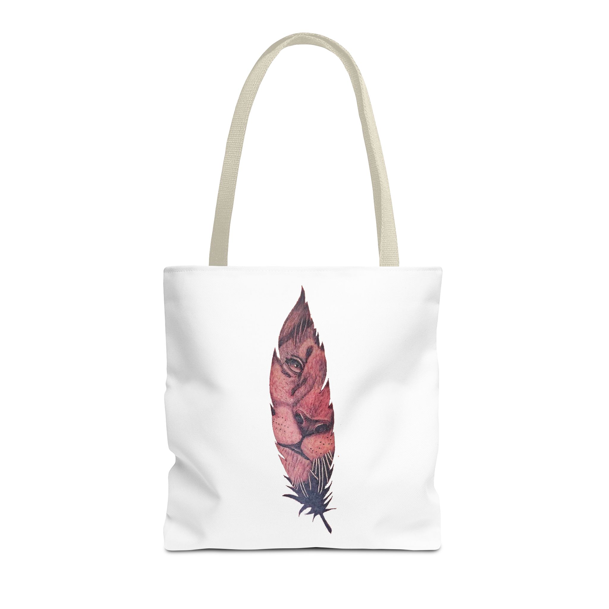 Canvas tote Surrealist Feather cute tote bag Art for the Bold Exclusive Dreamlike Drawing on Premium shoulder bag Lion – Image 21