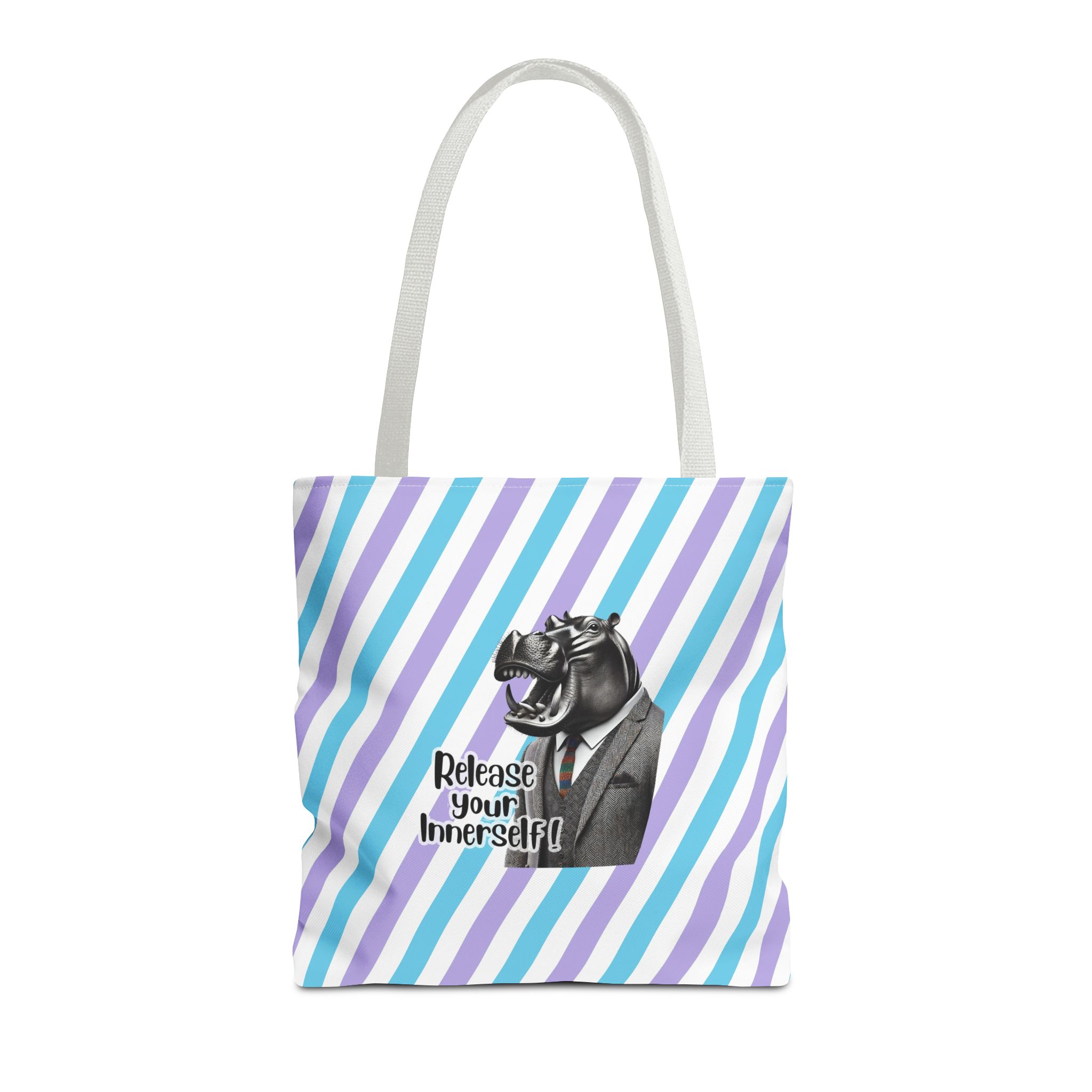 Canvas tote bag motivational vintage bag hippopotamus design funny tote bag for self confidence cute tote bag - Image 15