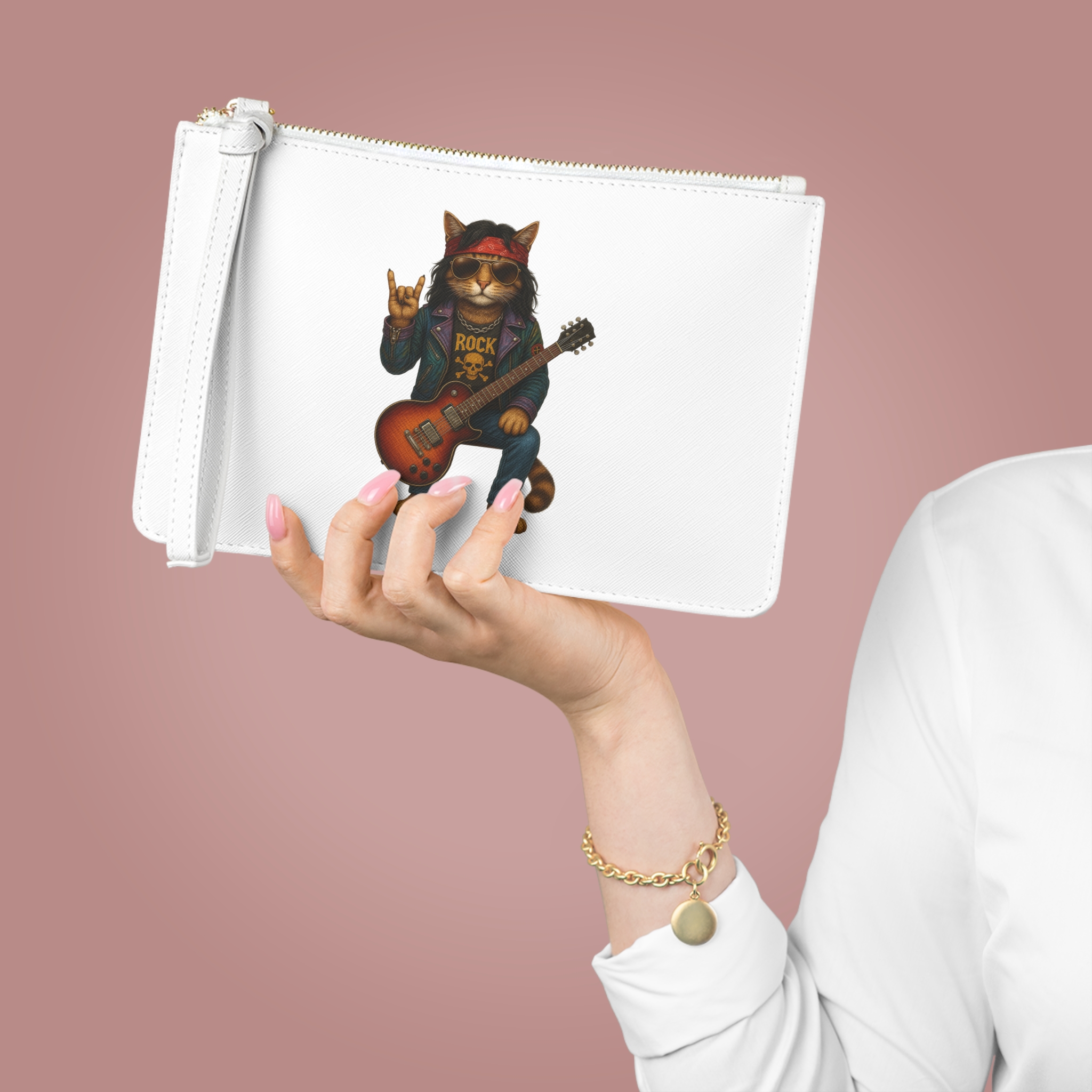 Cat Clutch bag Rock vintage sac à main rockstar chat chaton vintage sac à main pet lovers